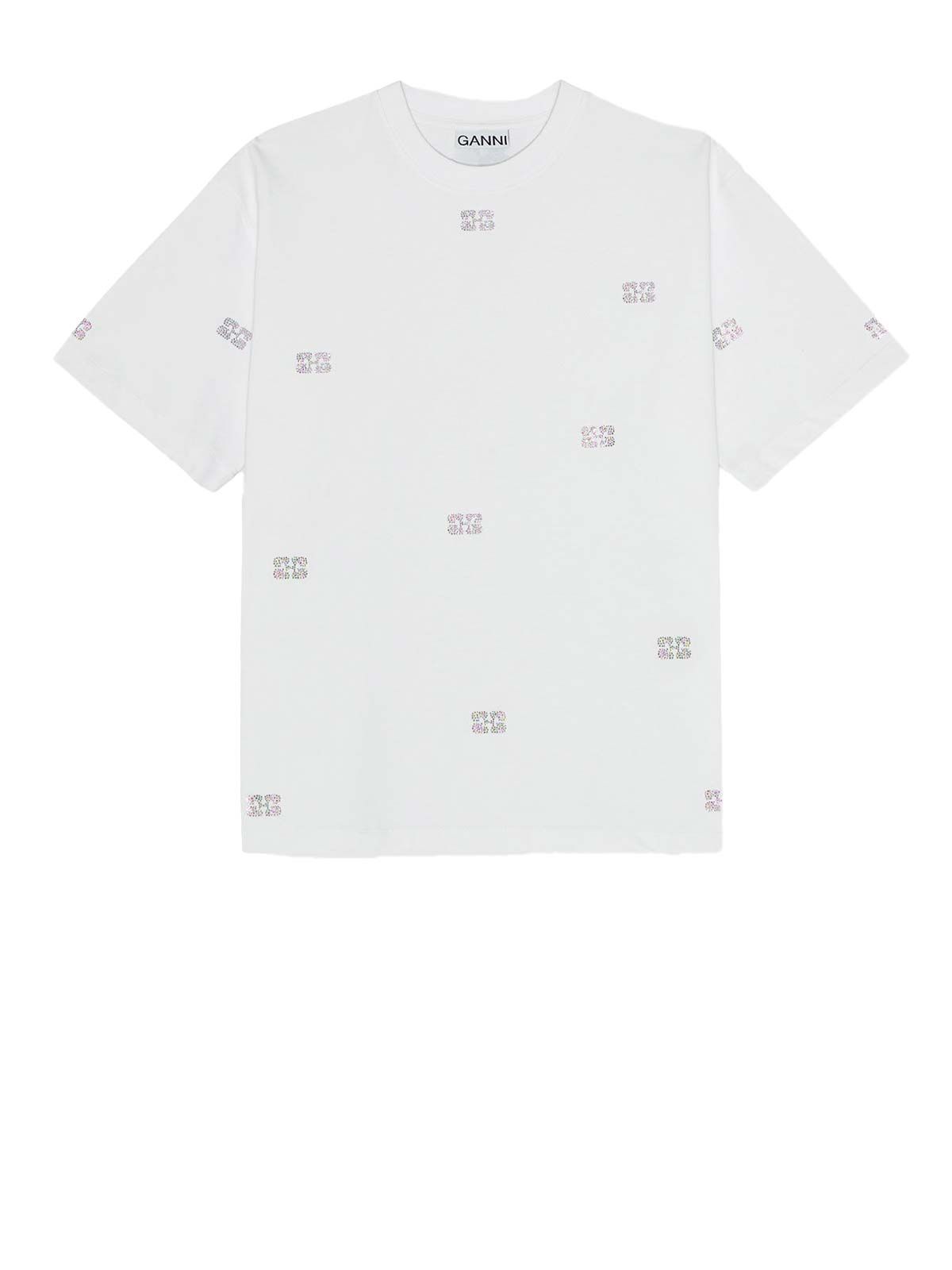 Heavy Cotton Rhinestone Drop shoulder T-shirt