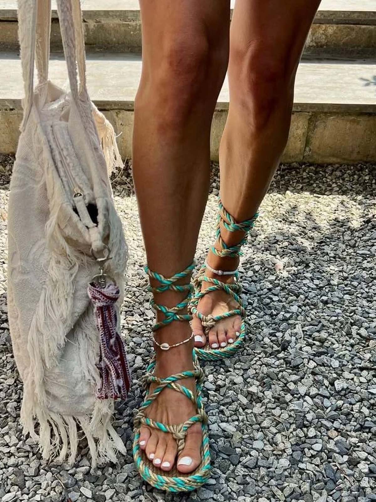 Nomadic State Of Mind Sandali Romano Fatti A Mano In Corda - Unisex, Leggeri E Lavabili - Per Uomo E Donna