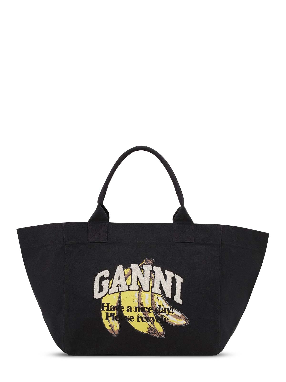 Black XXL Banana Print Tote