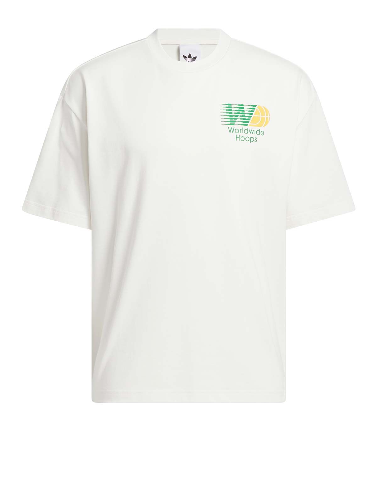 white adidas Worldwhite Hoops T-Shirt