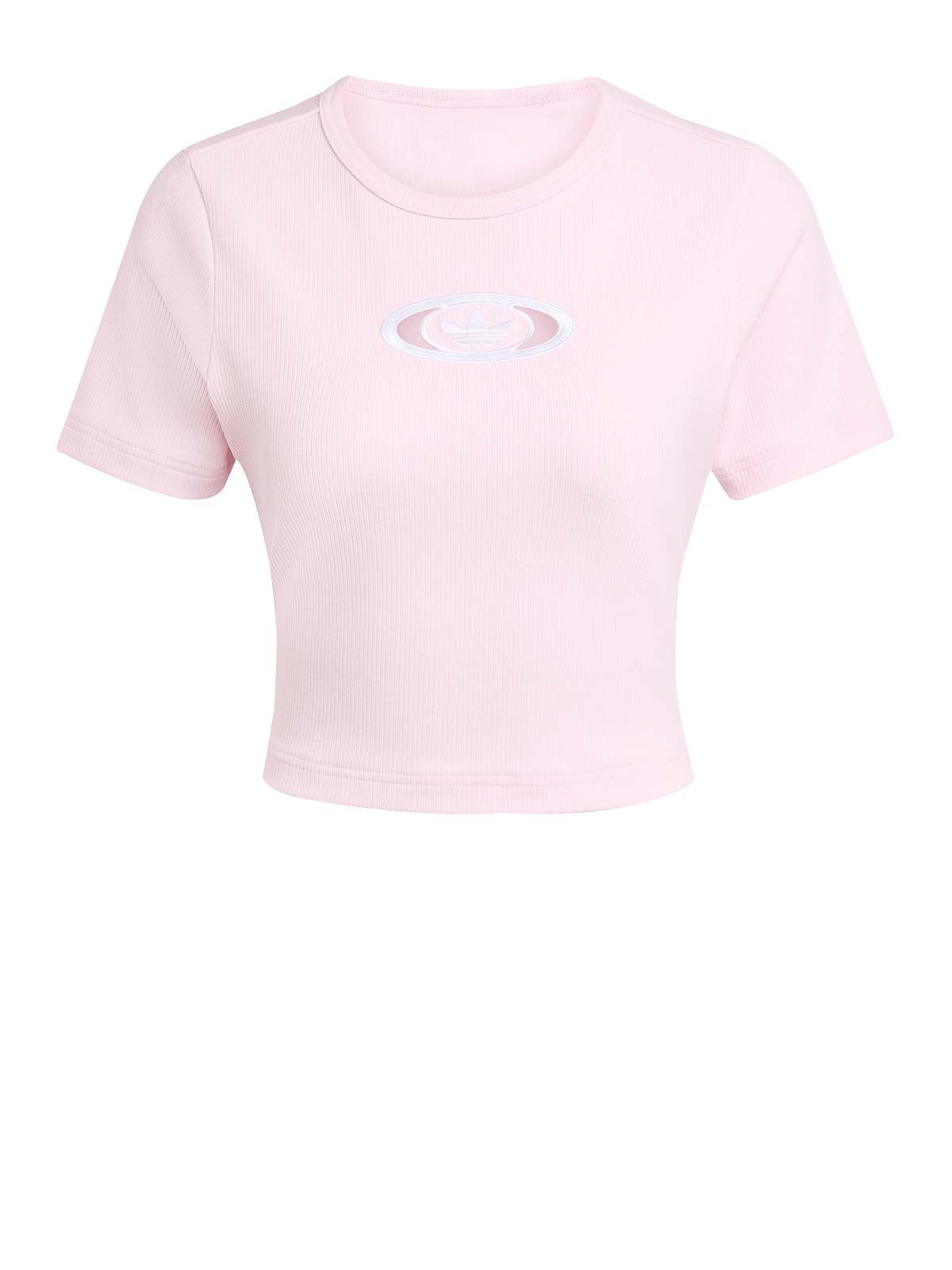 T-shirt a costine rosa