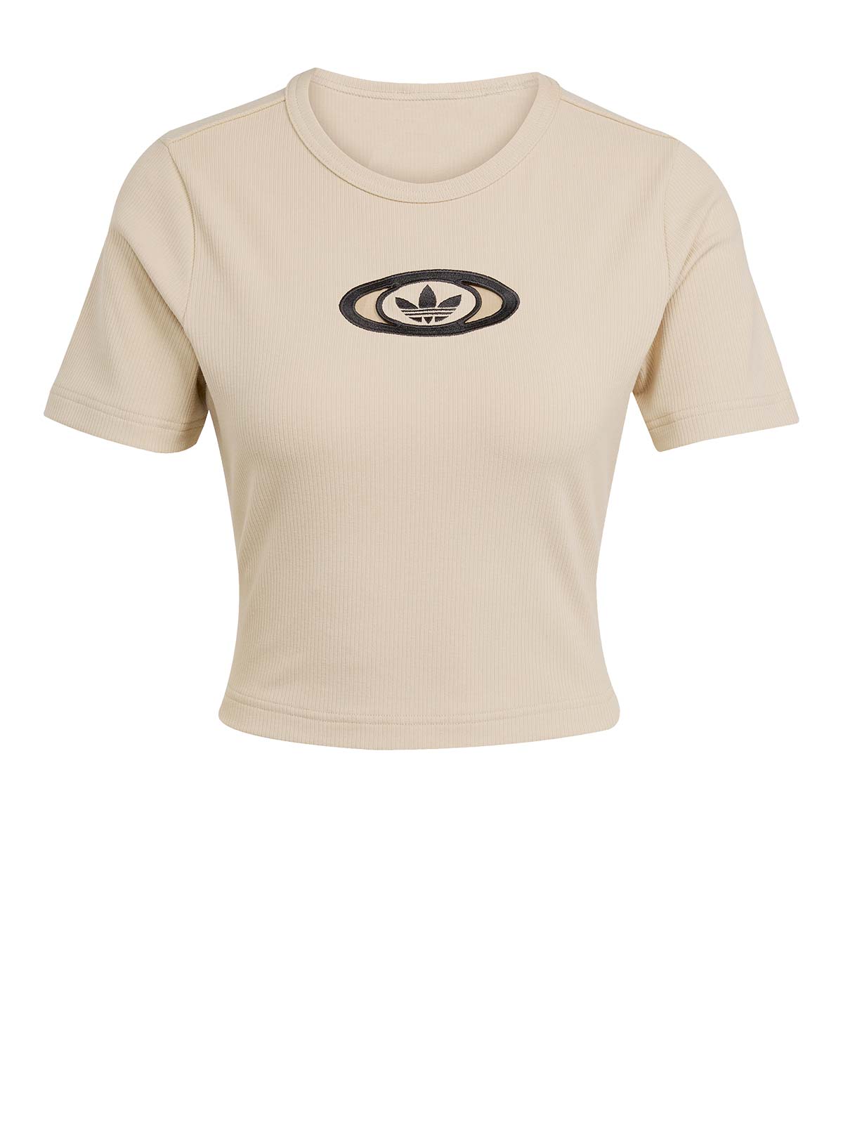 Beige ribbed t-shirt