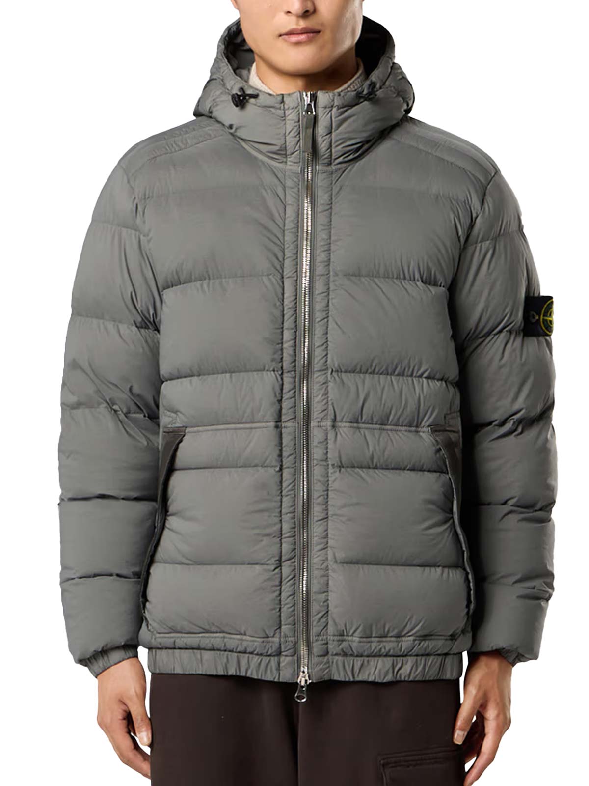 piumino Stone Island grigio con cappuccio Quaranta Boutique