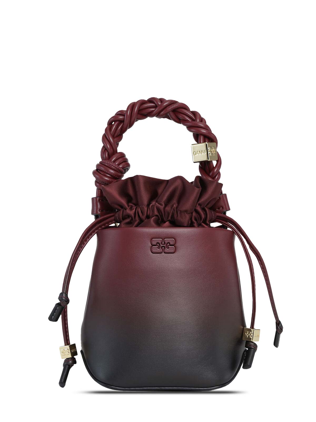 Borsa a secchiello rosso sfumato