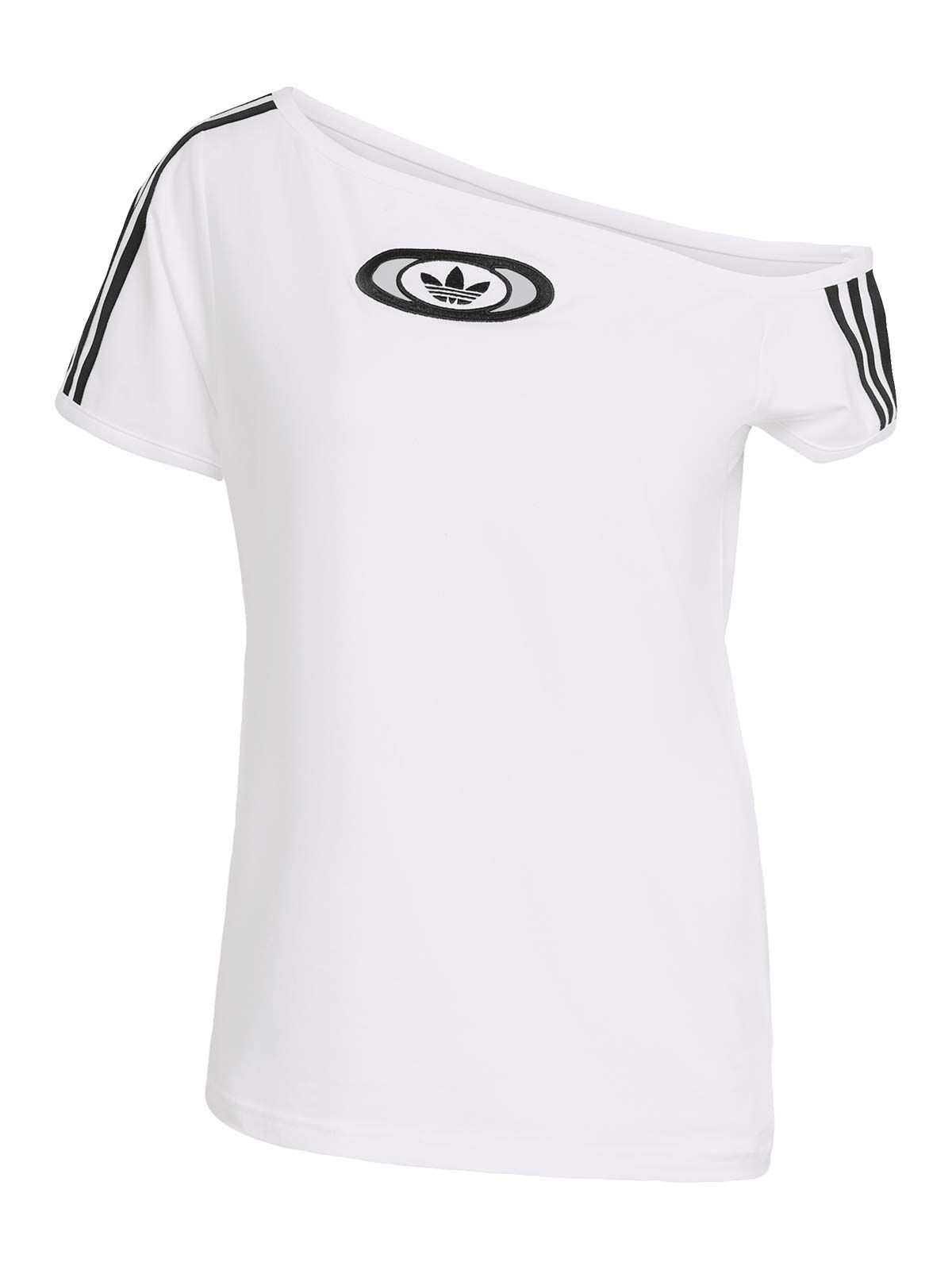 White one-shoulder t-shirt