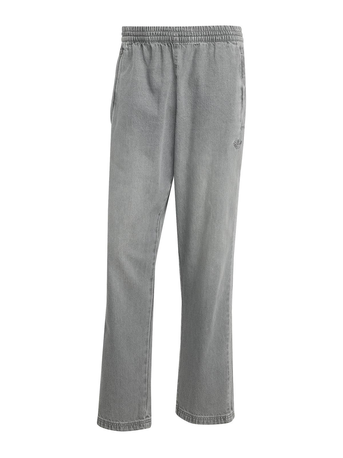 Grey denim track pants