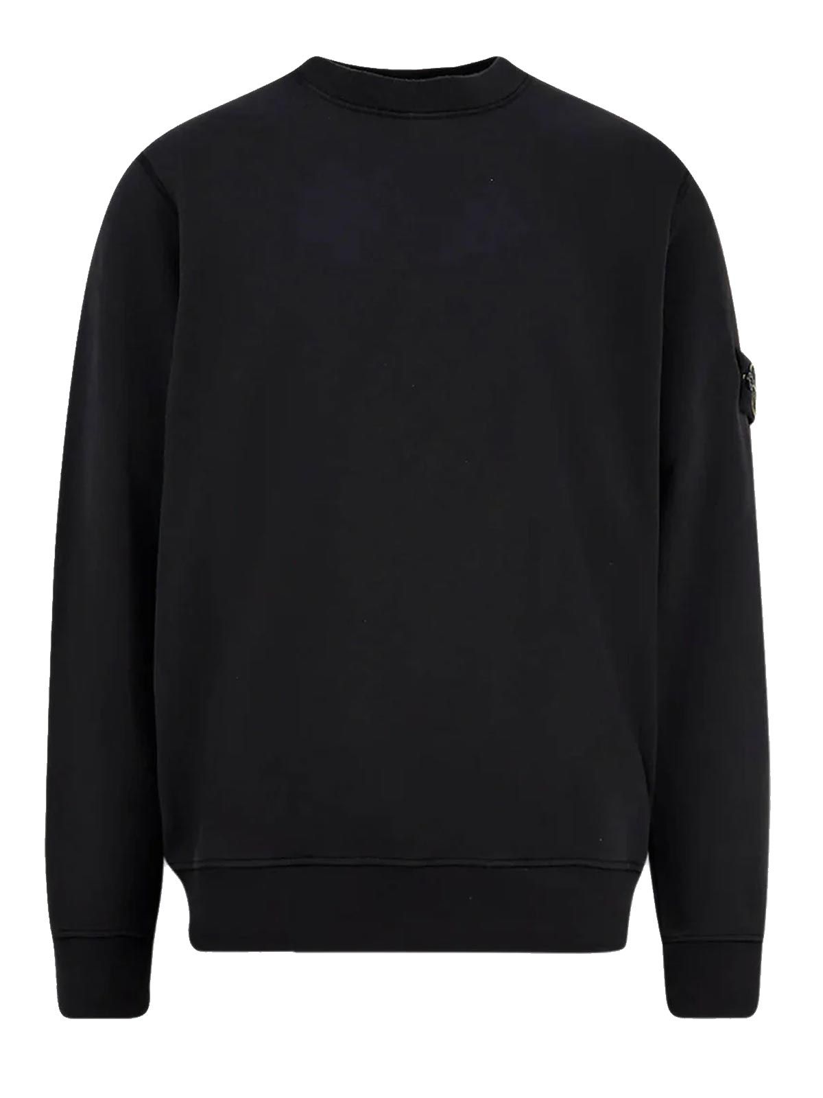Black crew-neck sweatshirt