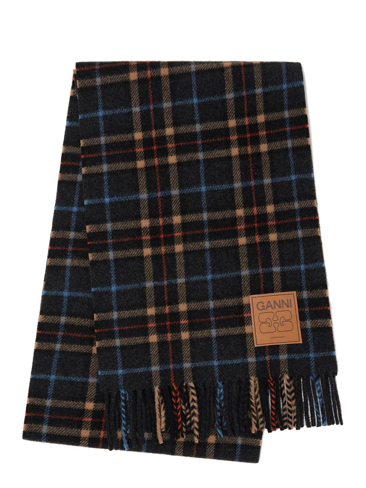 Double Face Wool Check Scarf