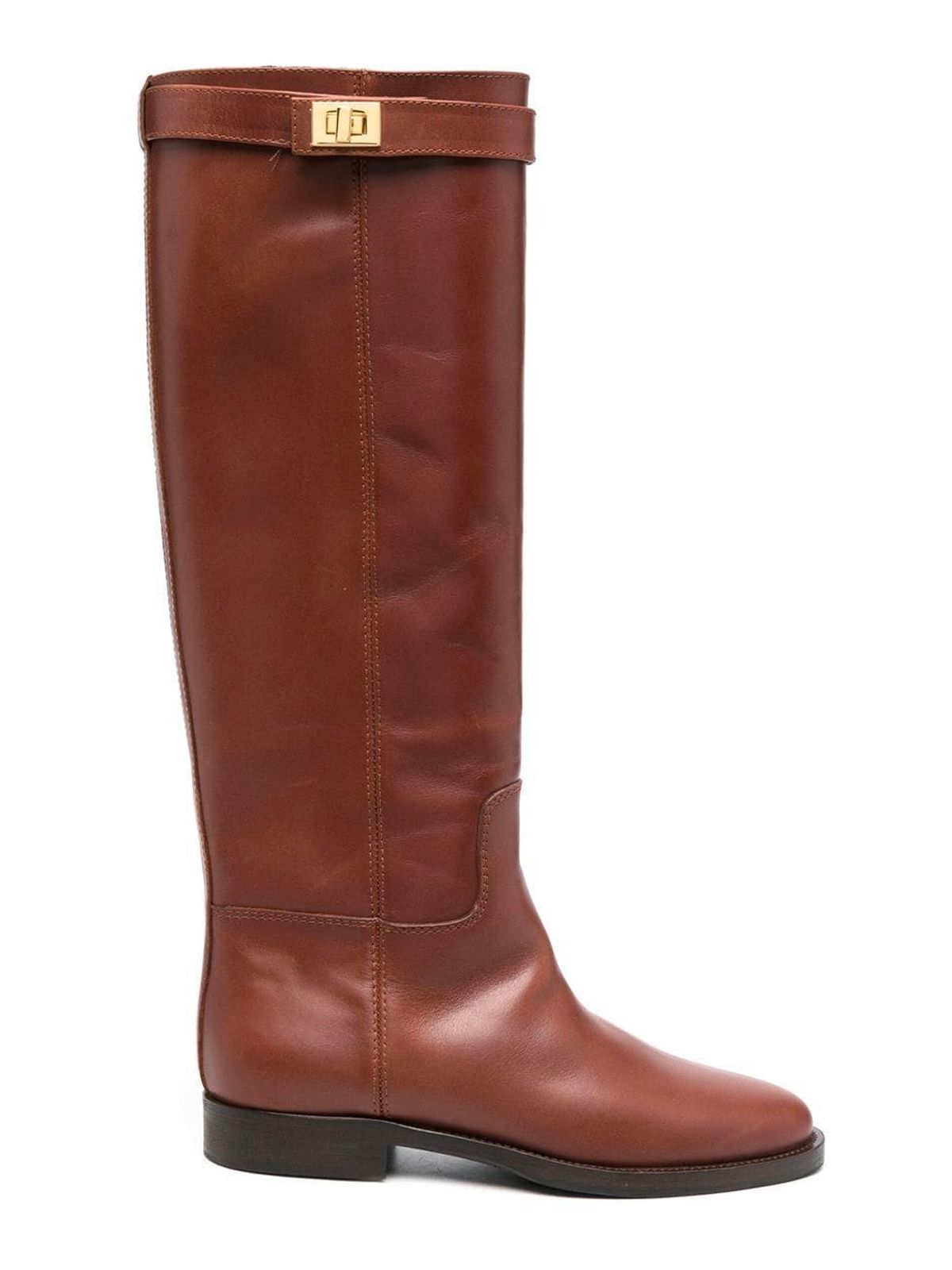 Padlock leather boots