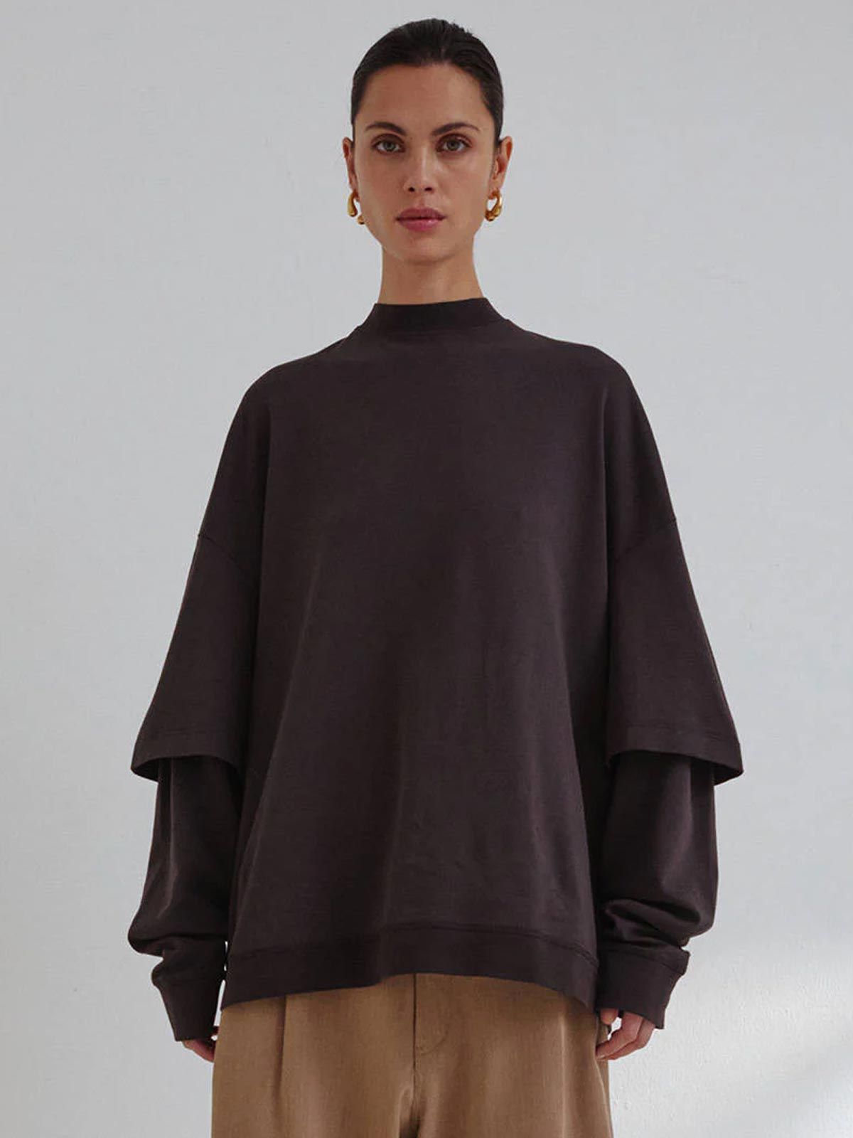 sleeve tee troy double brown  DARKPARK