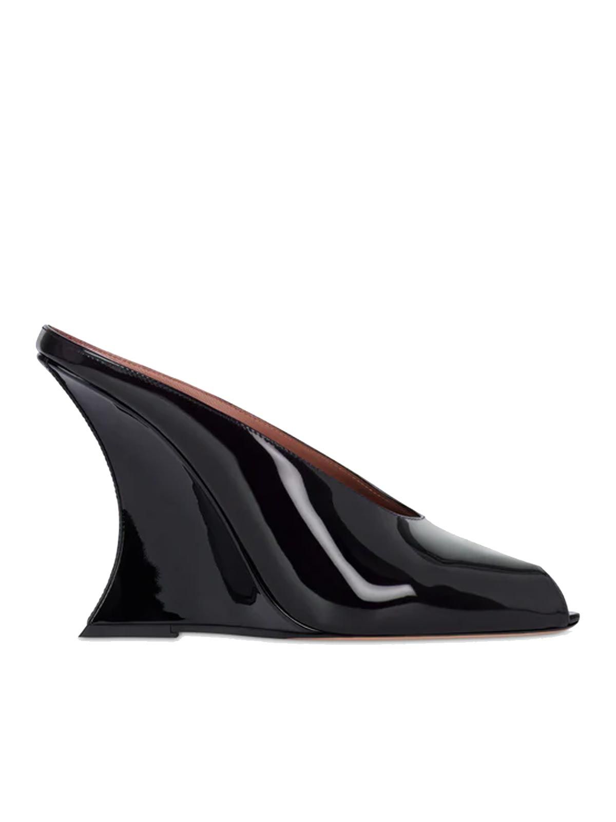 Nina open toe mule 105 black Shoe - Woman