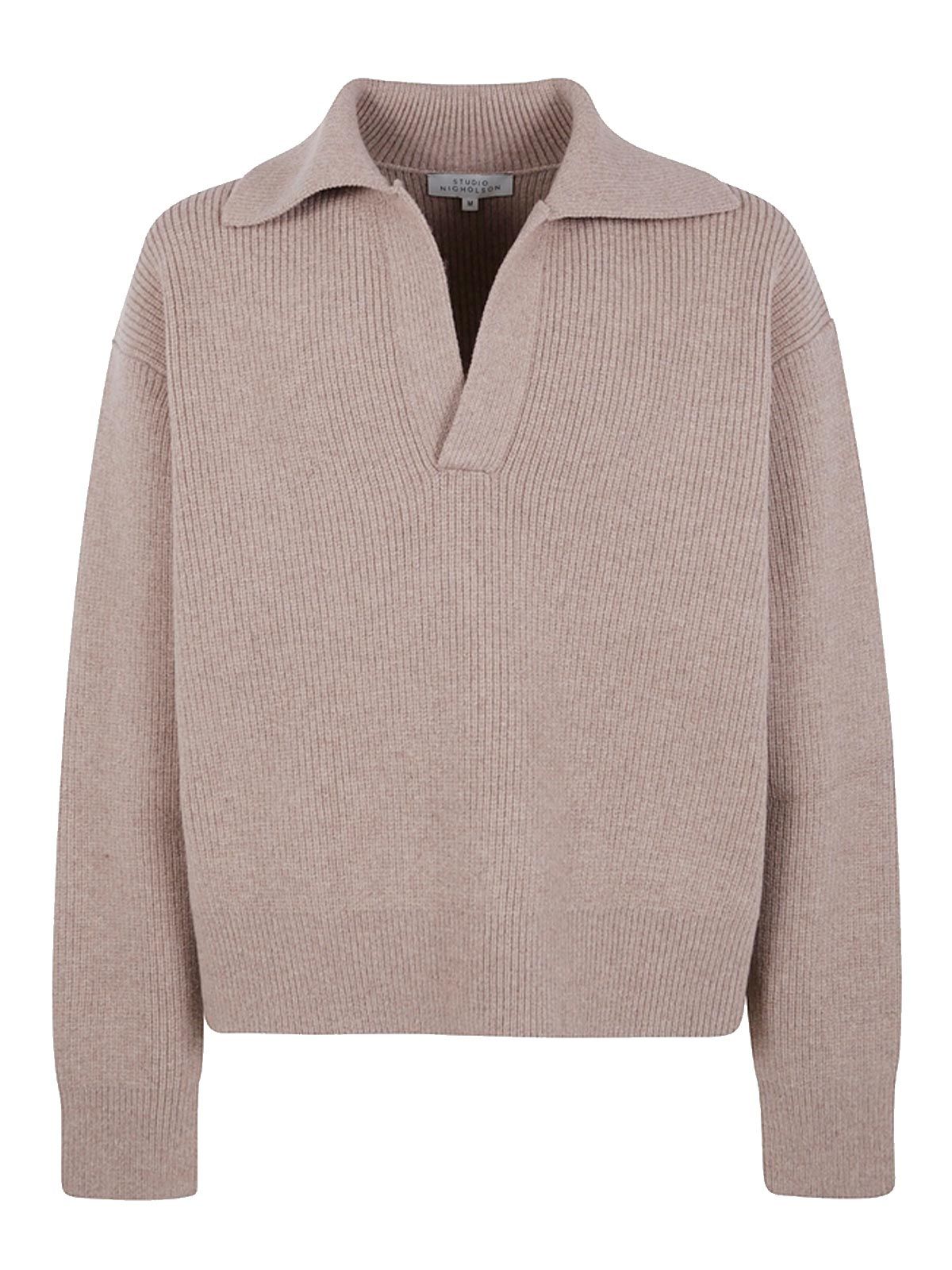 KNITWEAR - RIB POLO COLLAR JUMPER