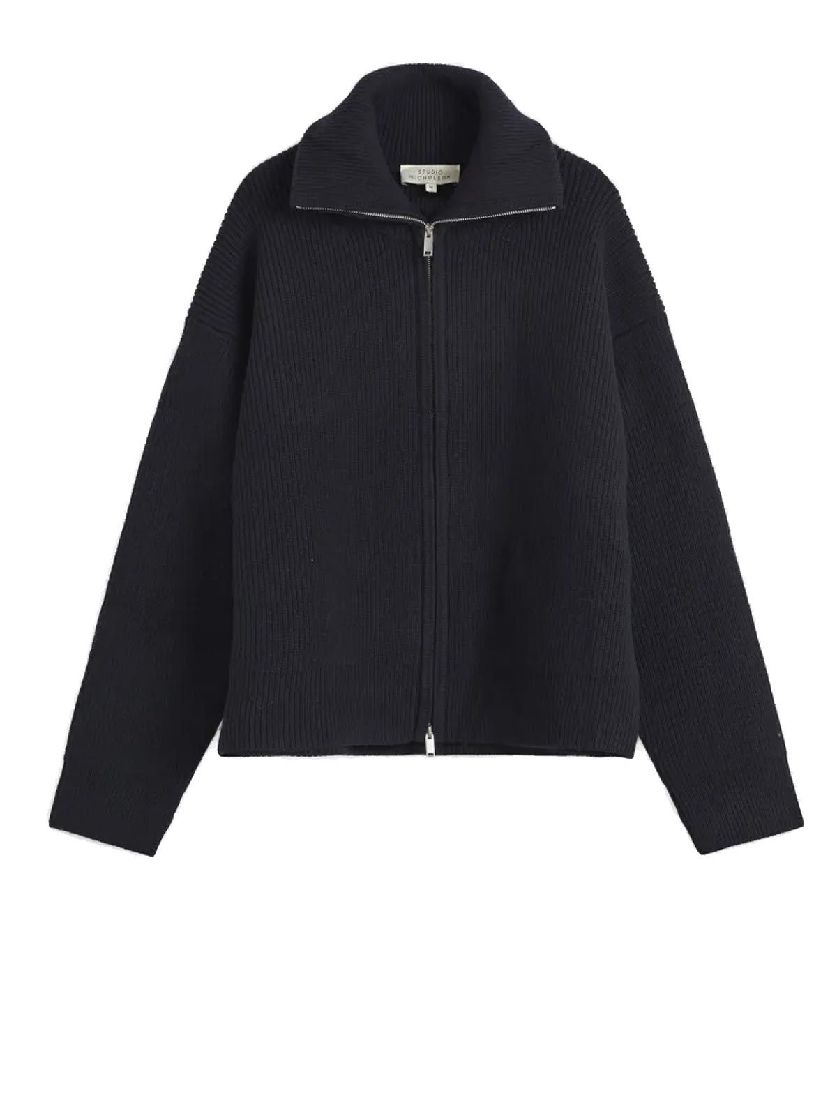 KNITWEAR - RIB ZIP THOUGH JUMPER