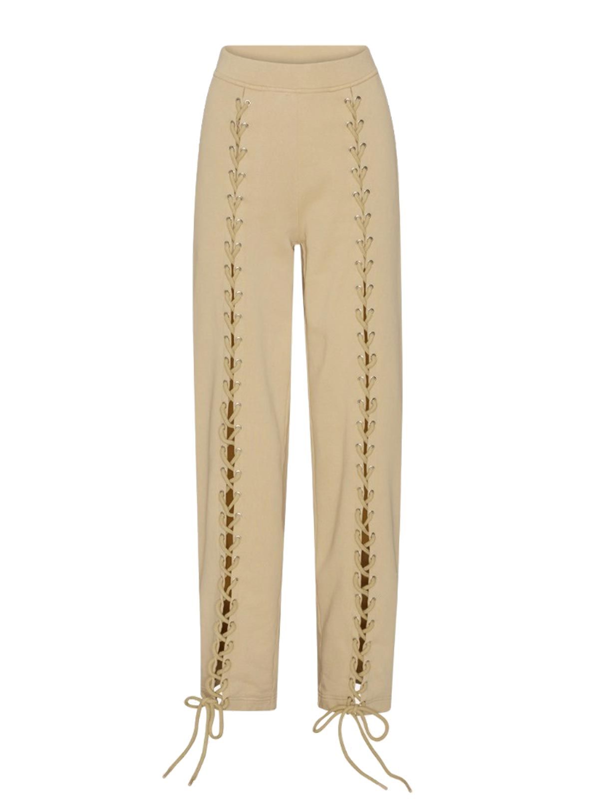 lacing sweatpants beige