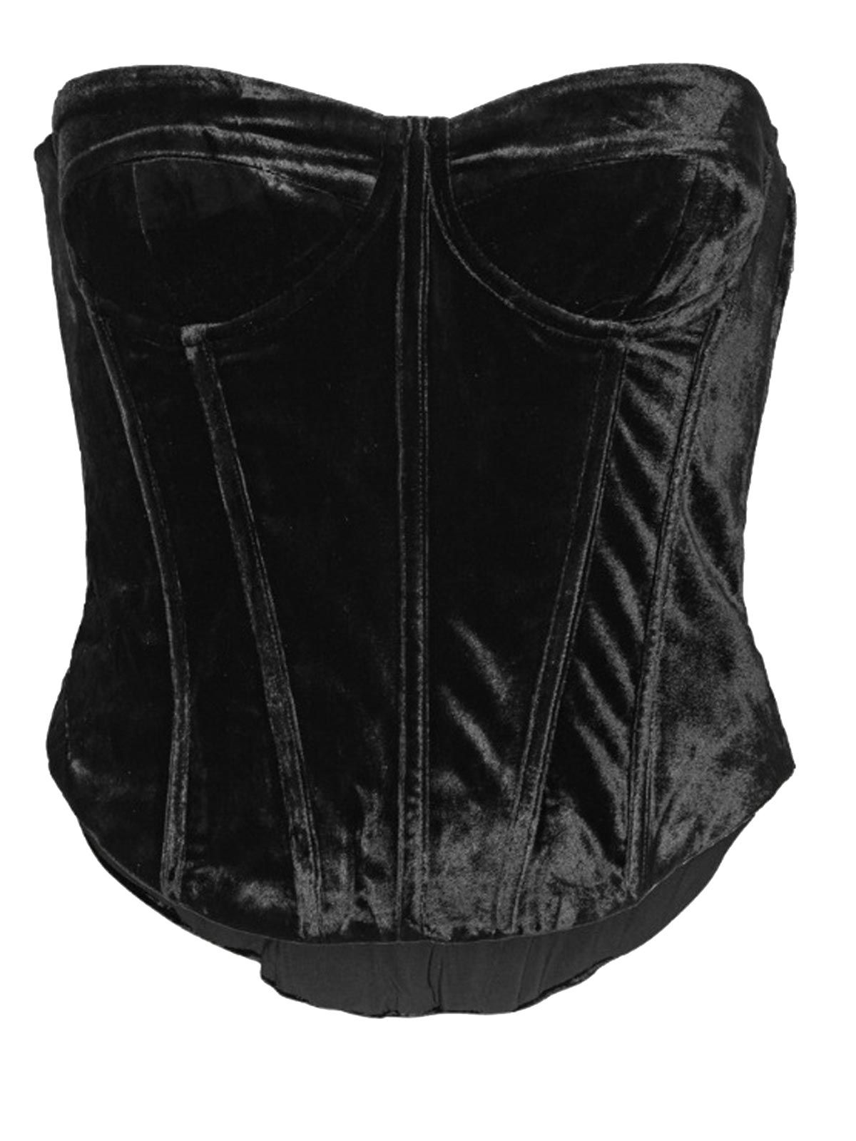 velvet bustier top nero