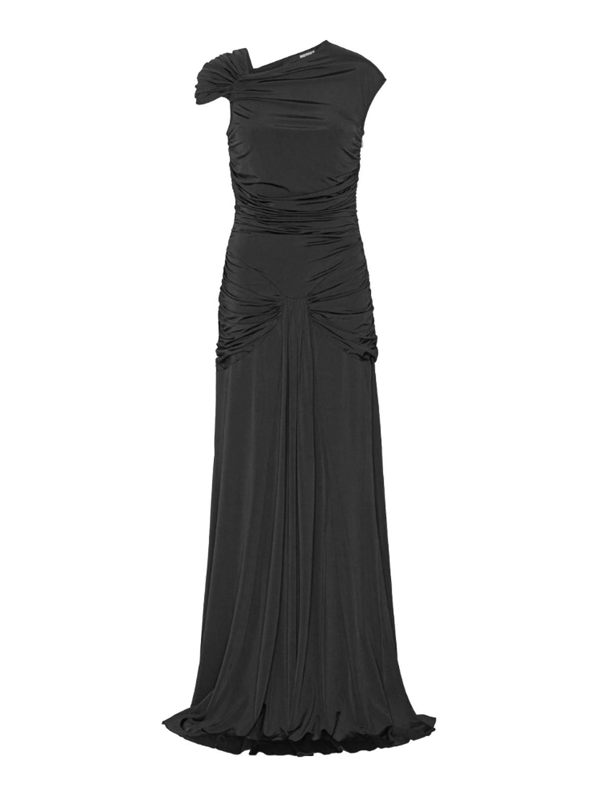 maxi asymmetric dress nero