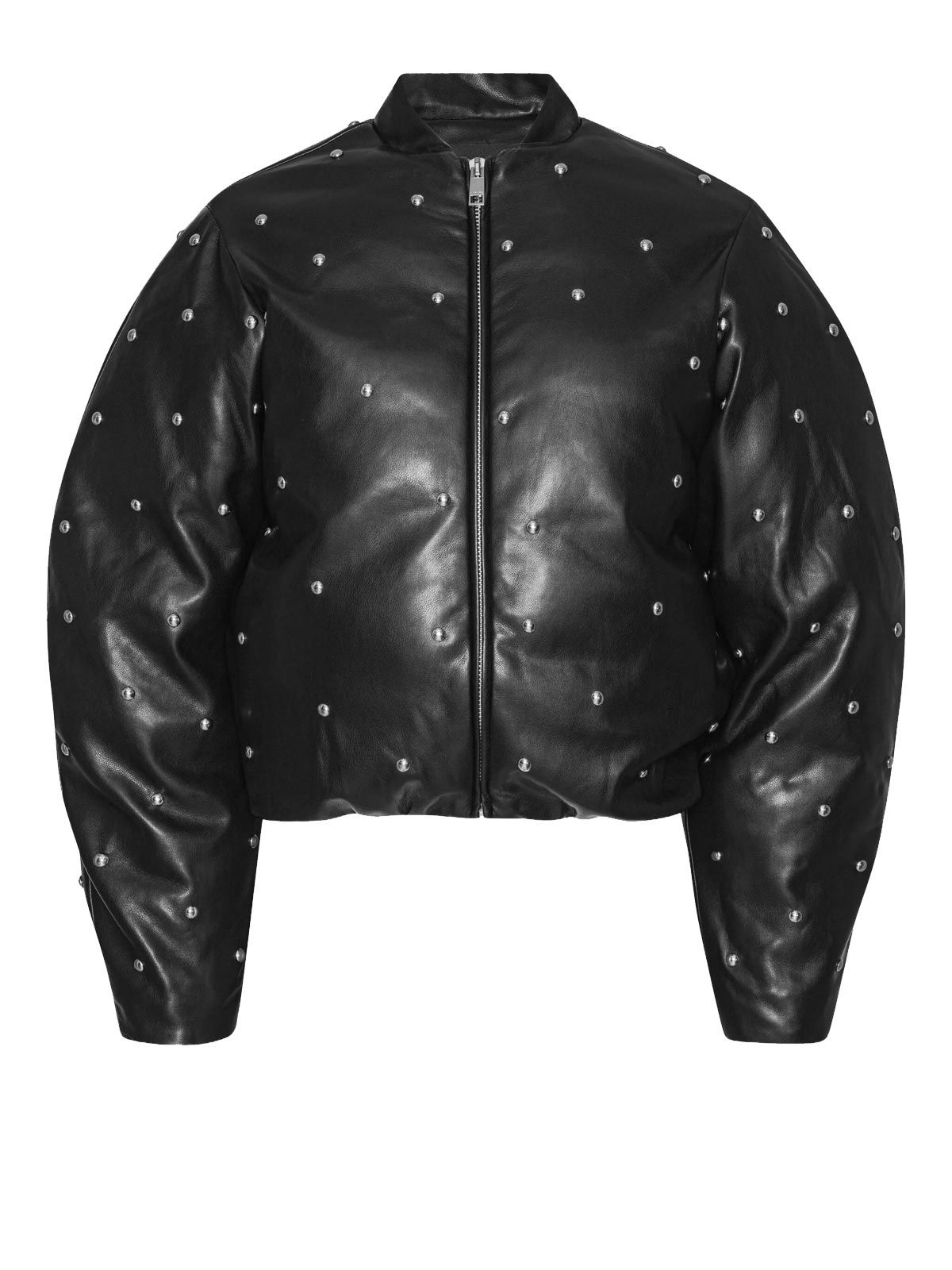 studded padded jacket nero