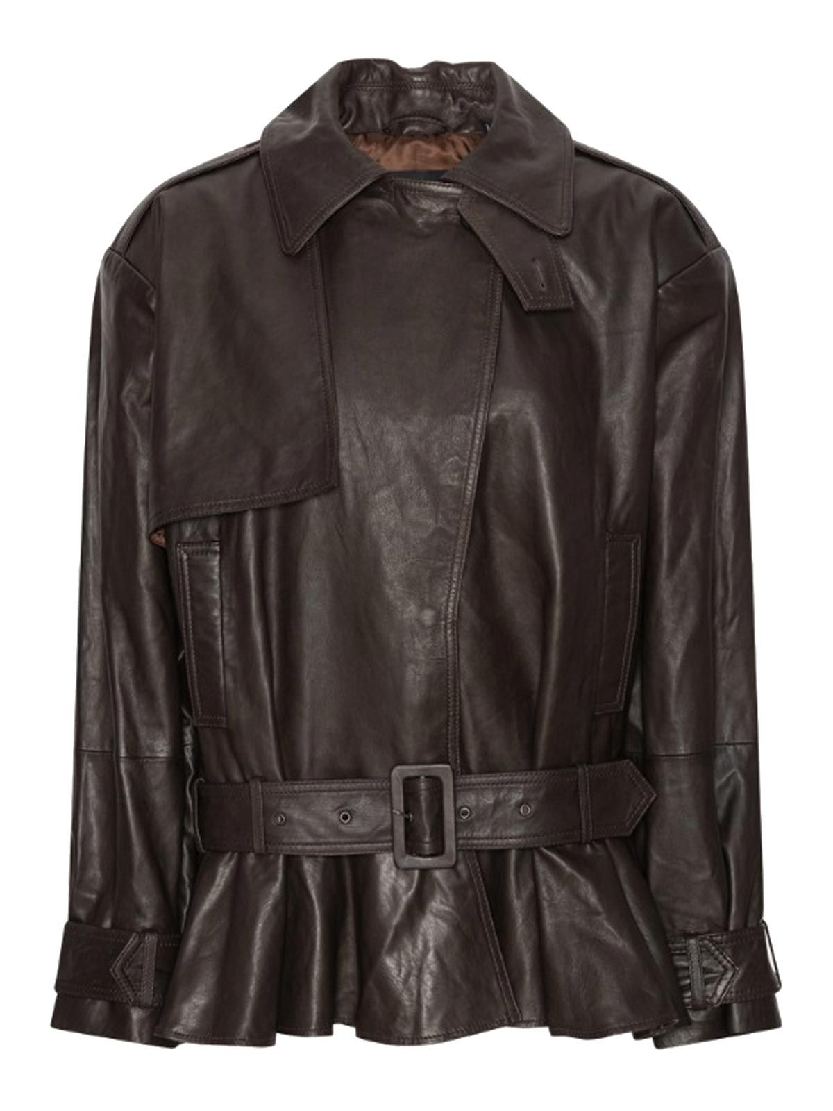 biker leather marrone