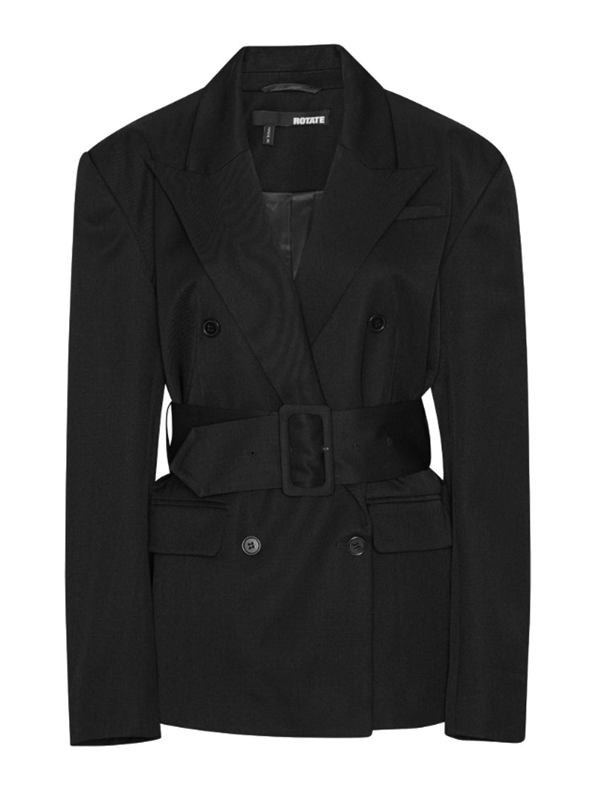 belted blazer nero