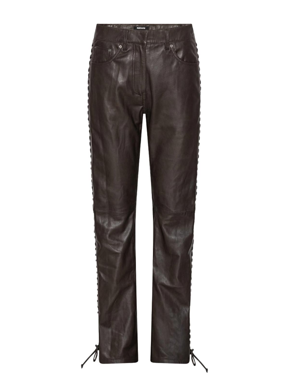 laced leather pants marrone
