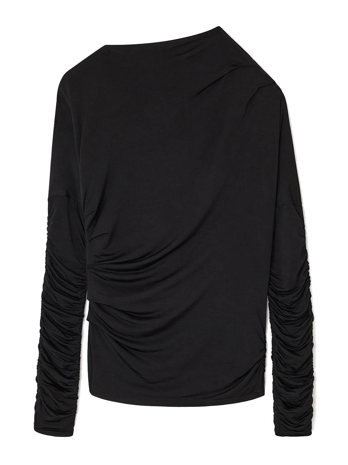 Shiny Jersey Ruched Top