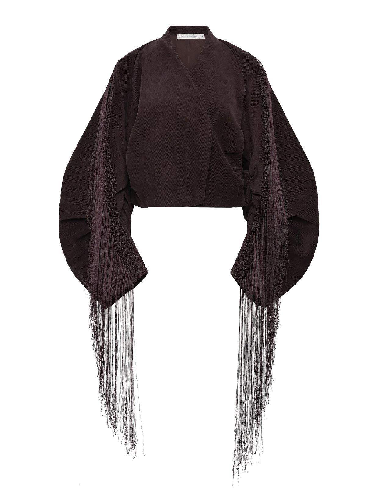 CORDUROY COCOON FRINGED JACKET