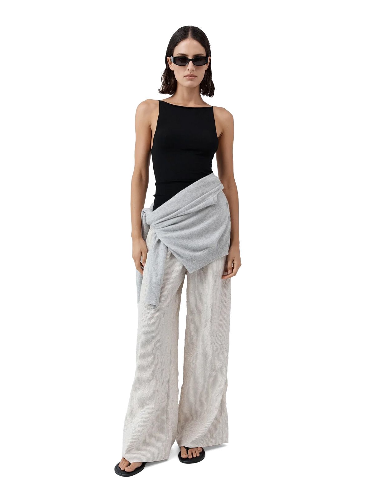 Canotta in seta nera ST. AGNI