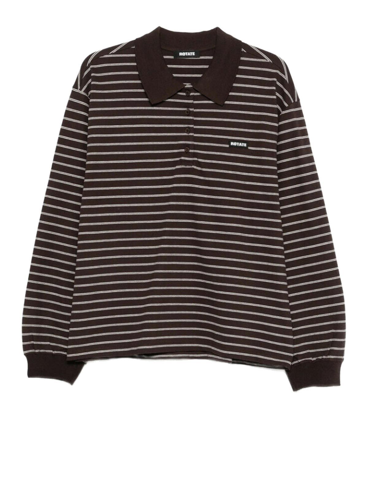 Striped long-sleeved top brown