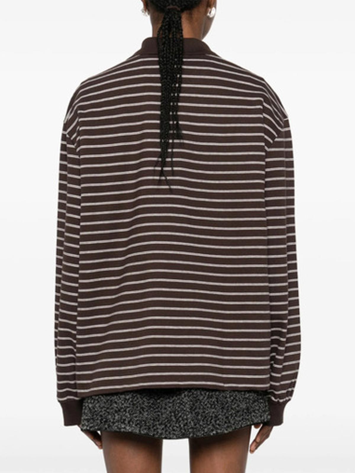 Striped long-sleeved top brown ROTATE