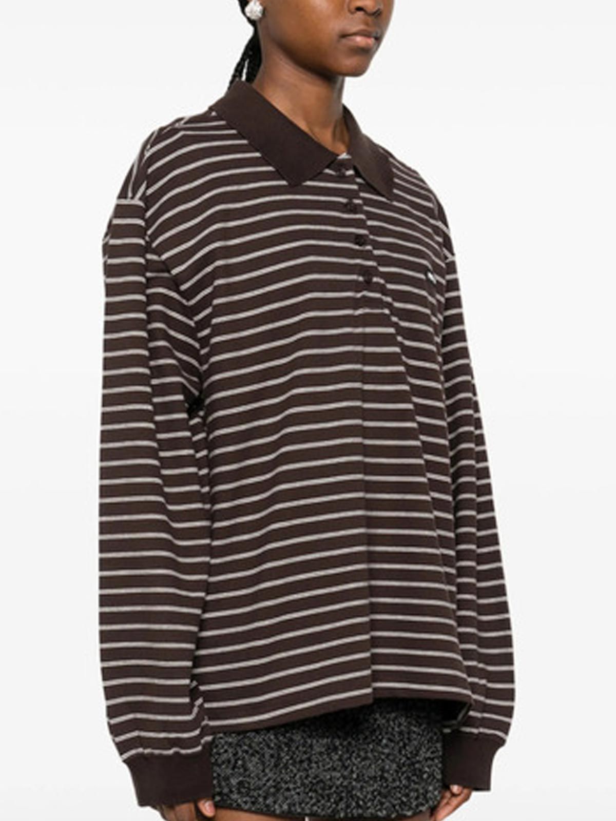 Striped long-sleeved top brown ROTATE