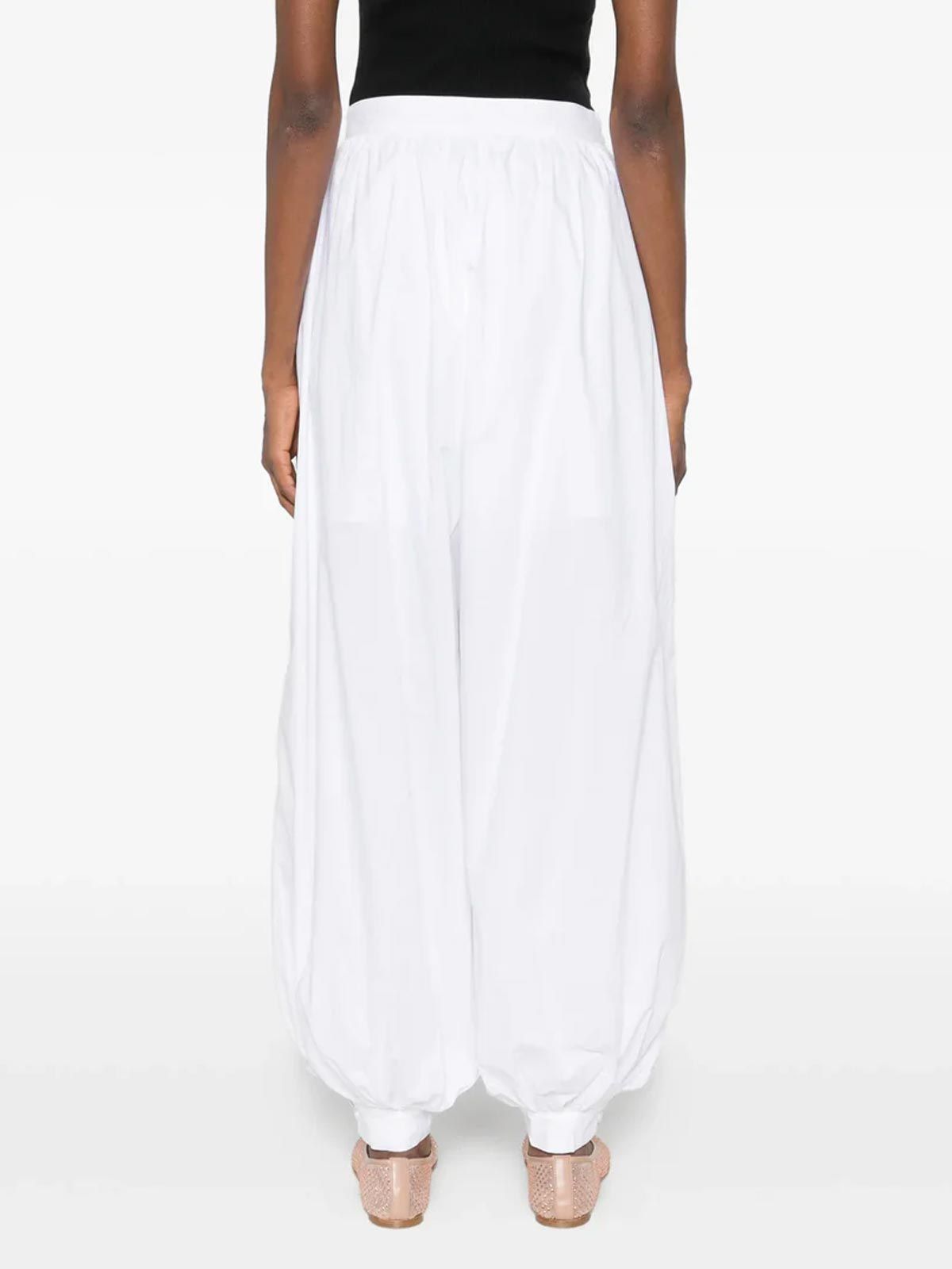 Balloon pleated pants white ROTATE
