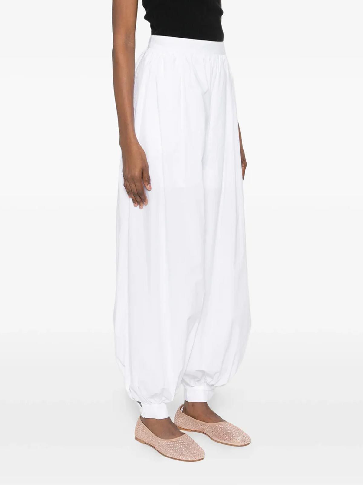 Balloon pleated pants white ROTATE