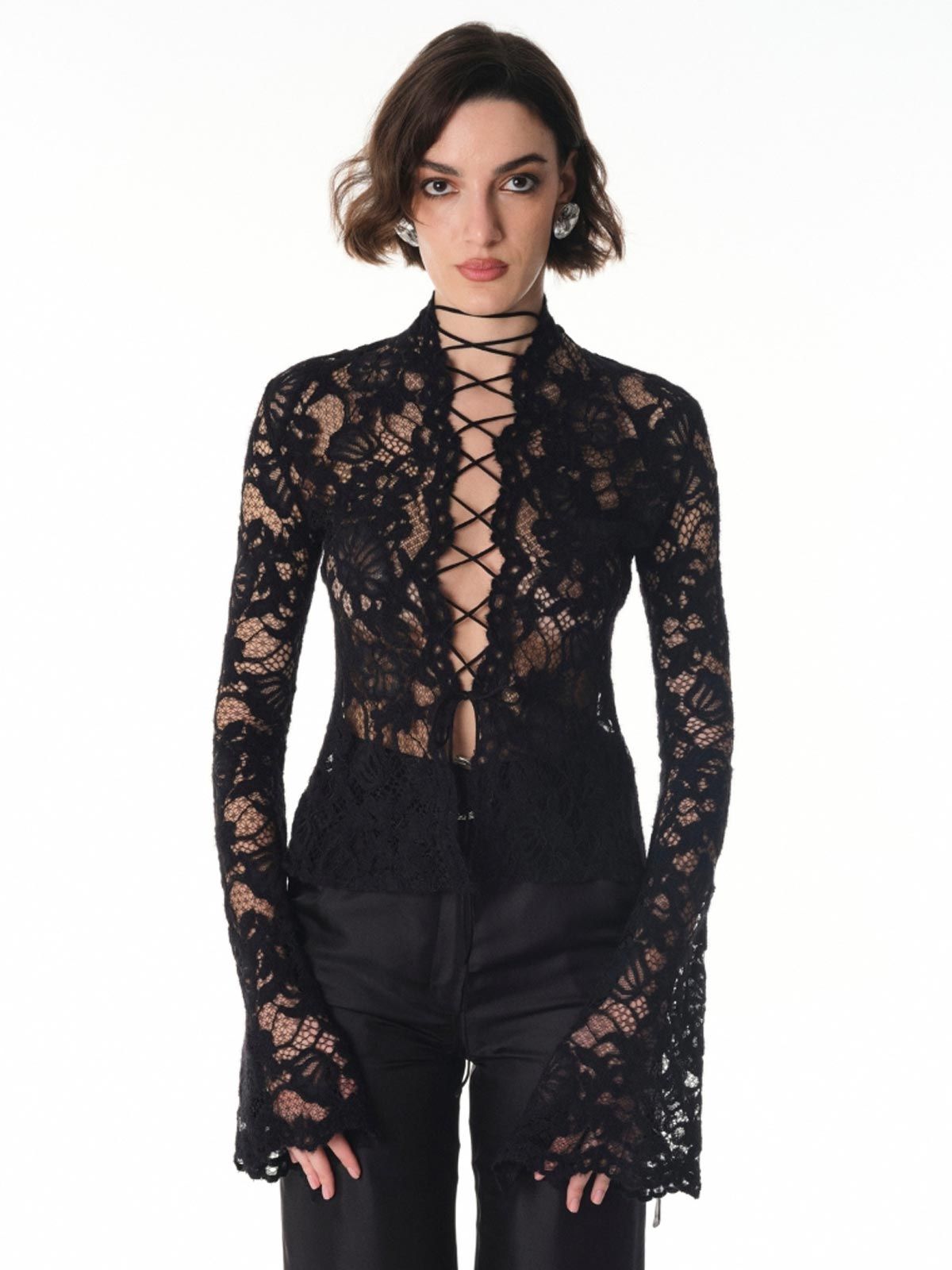 sally blouse nero MANURI'