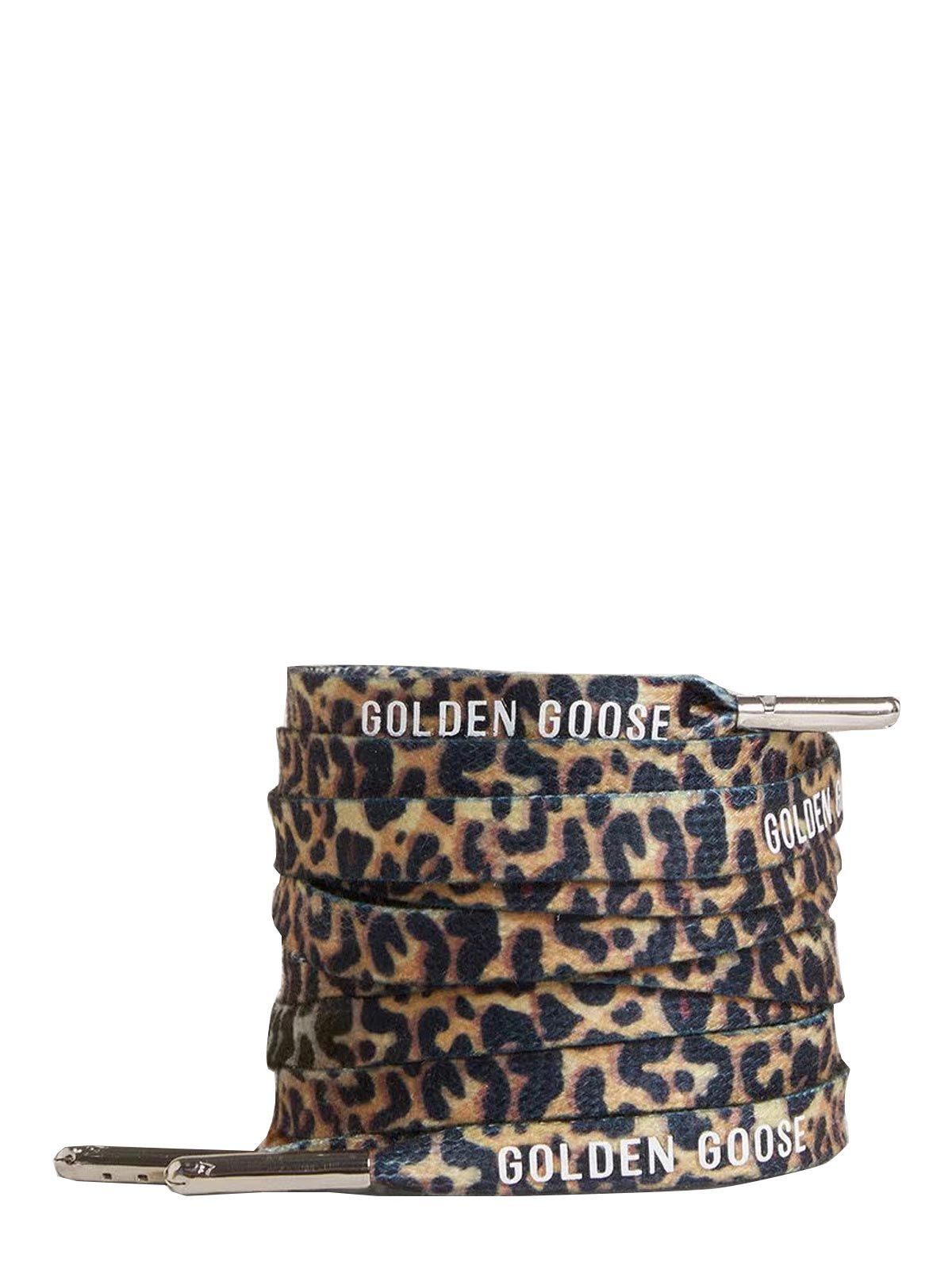 kit lace leopard with golden goose print and metal final with logo