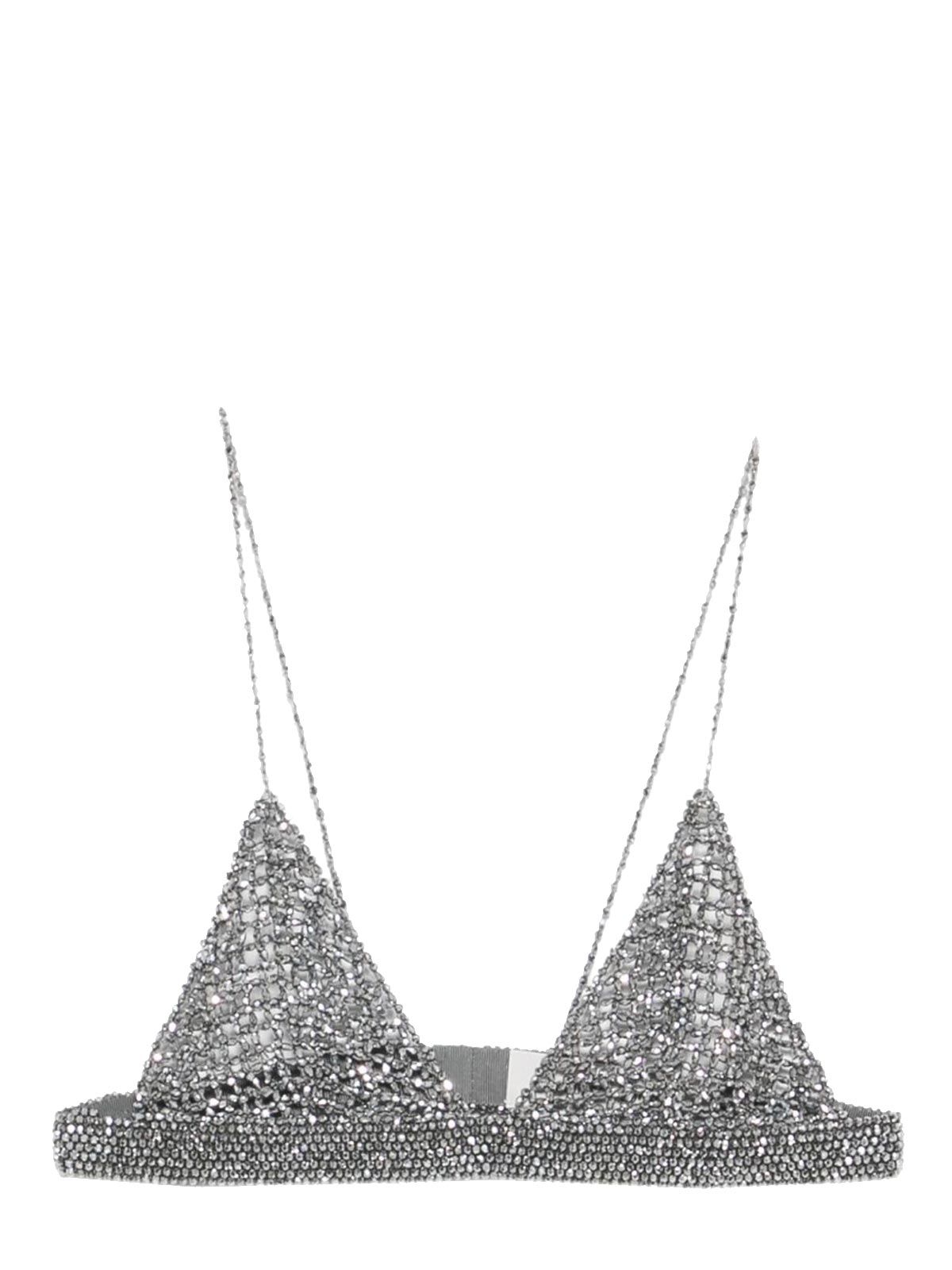 Top a uncinetto argento