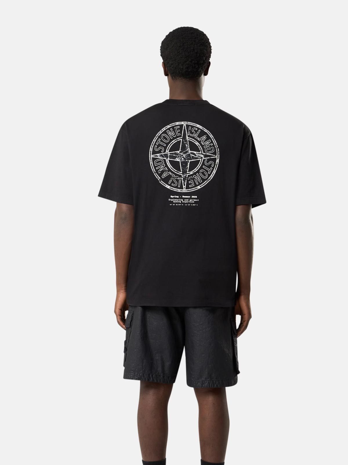 T-shirt nera STONE ISLAND