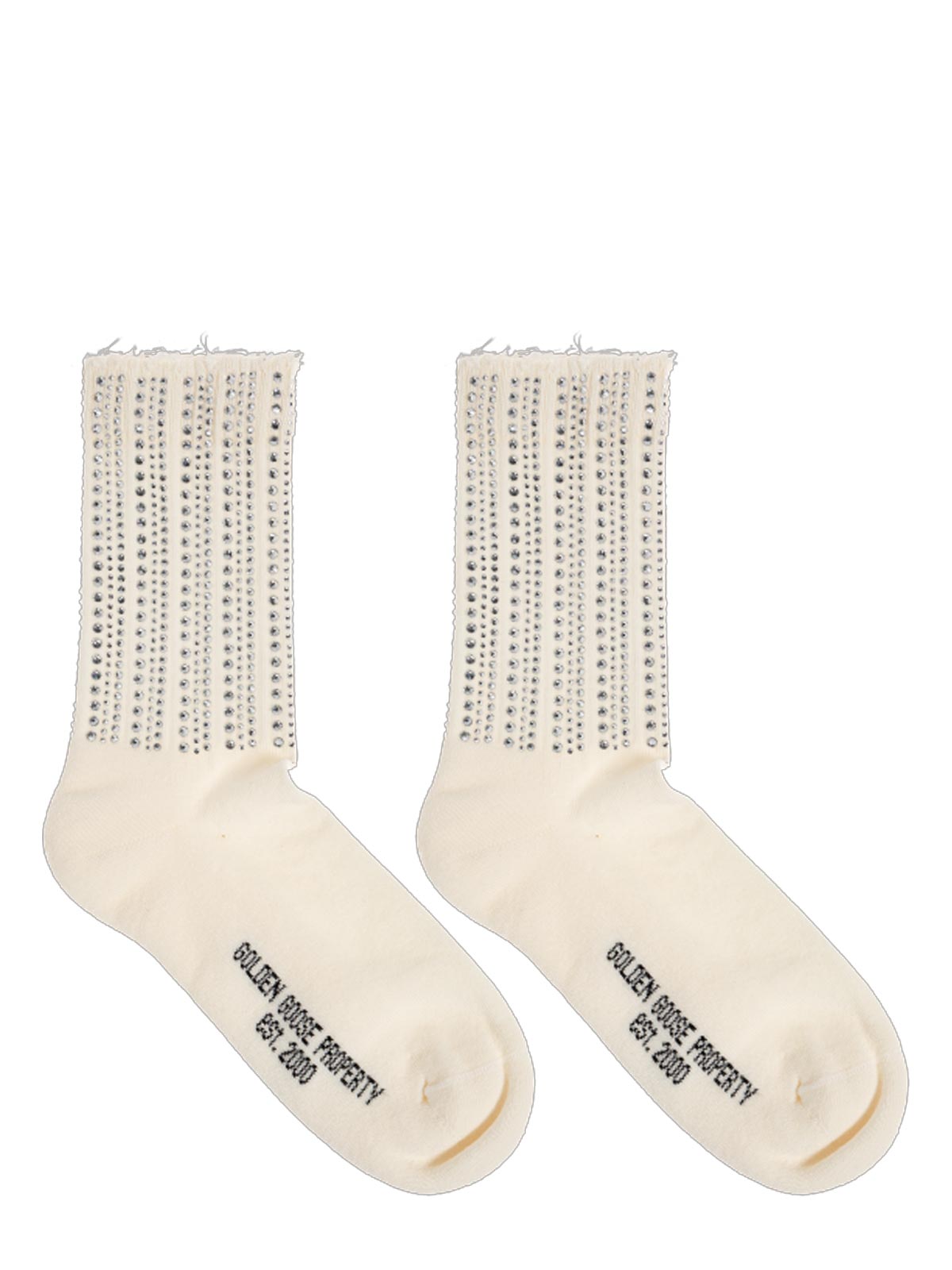Socks white with Crystals GOLDEN GOOSE