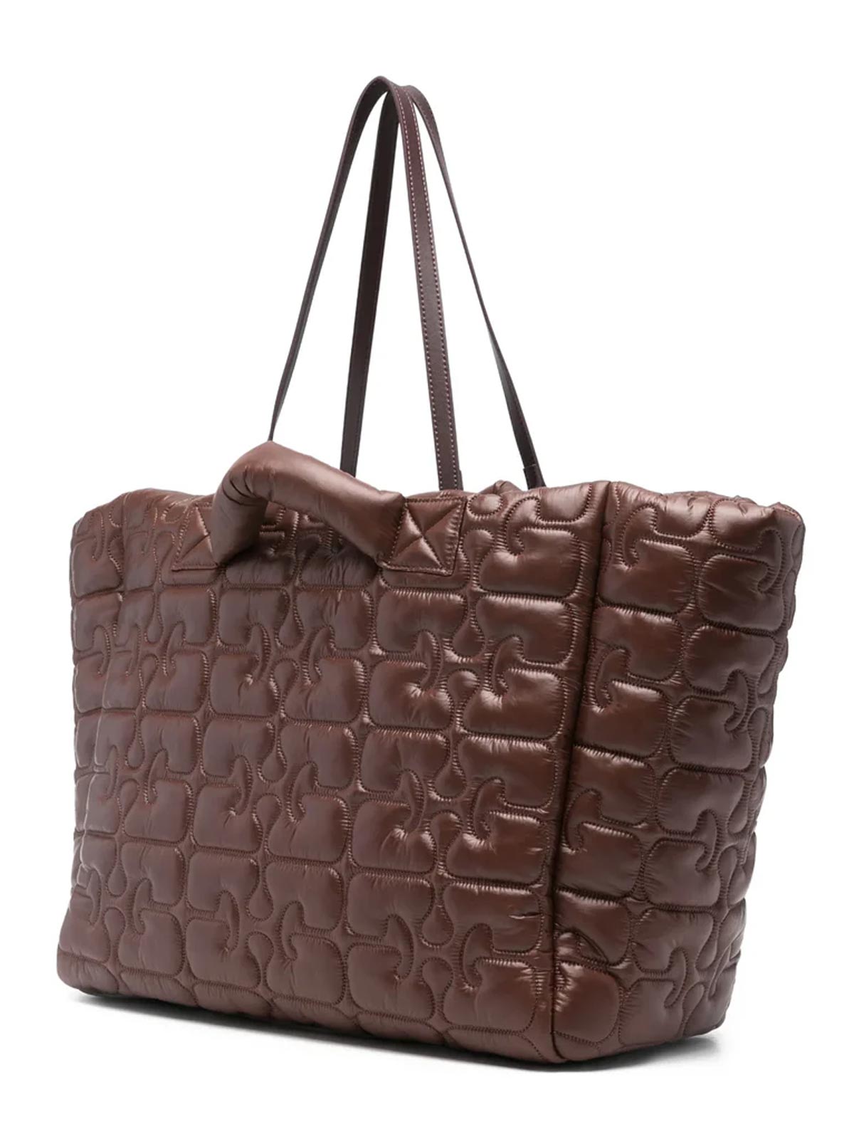 Borsa Re-Tech Quilted Tote marrone GANNI