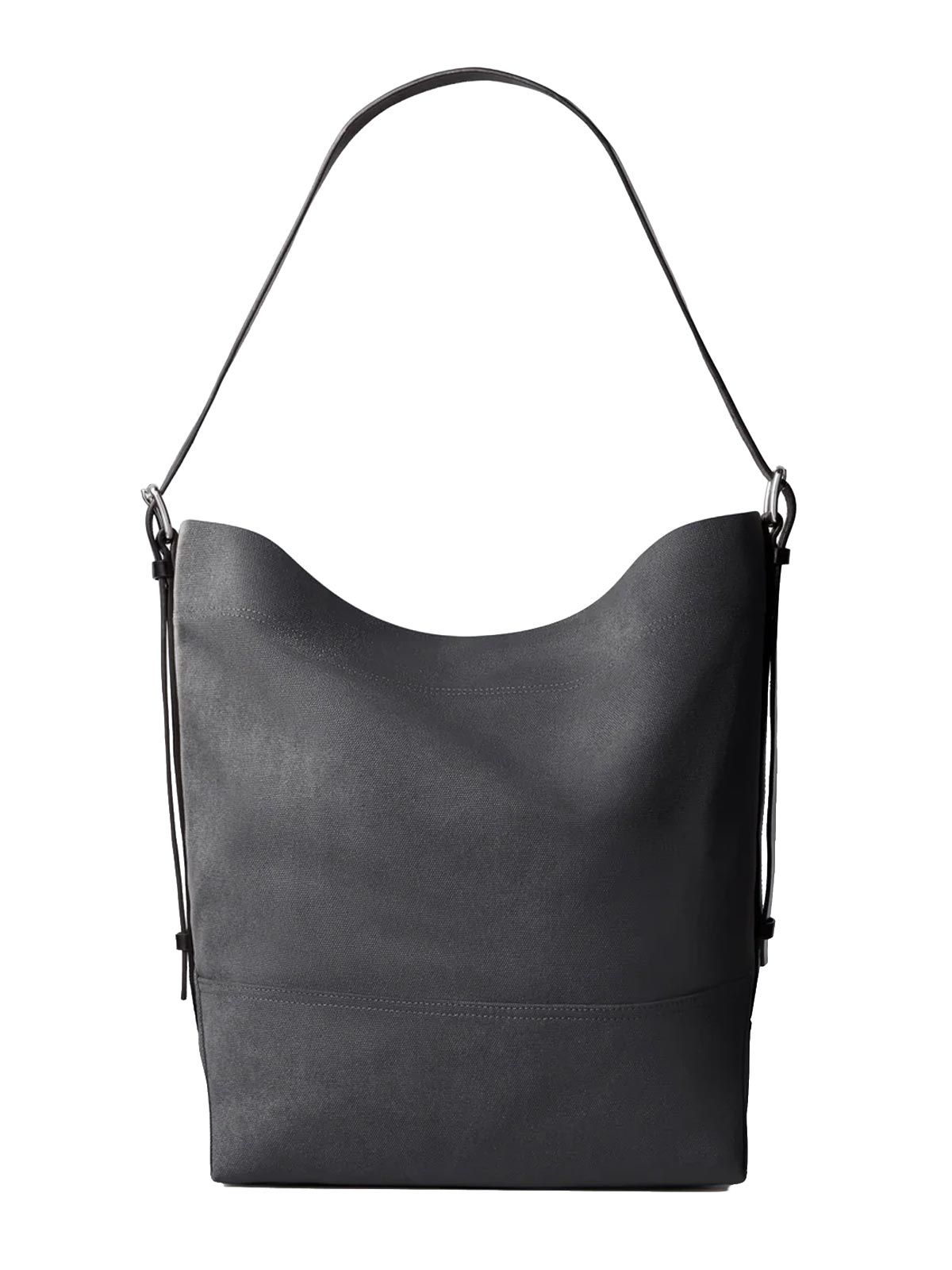 belted tote bag nero