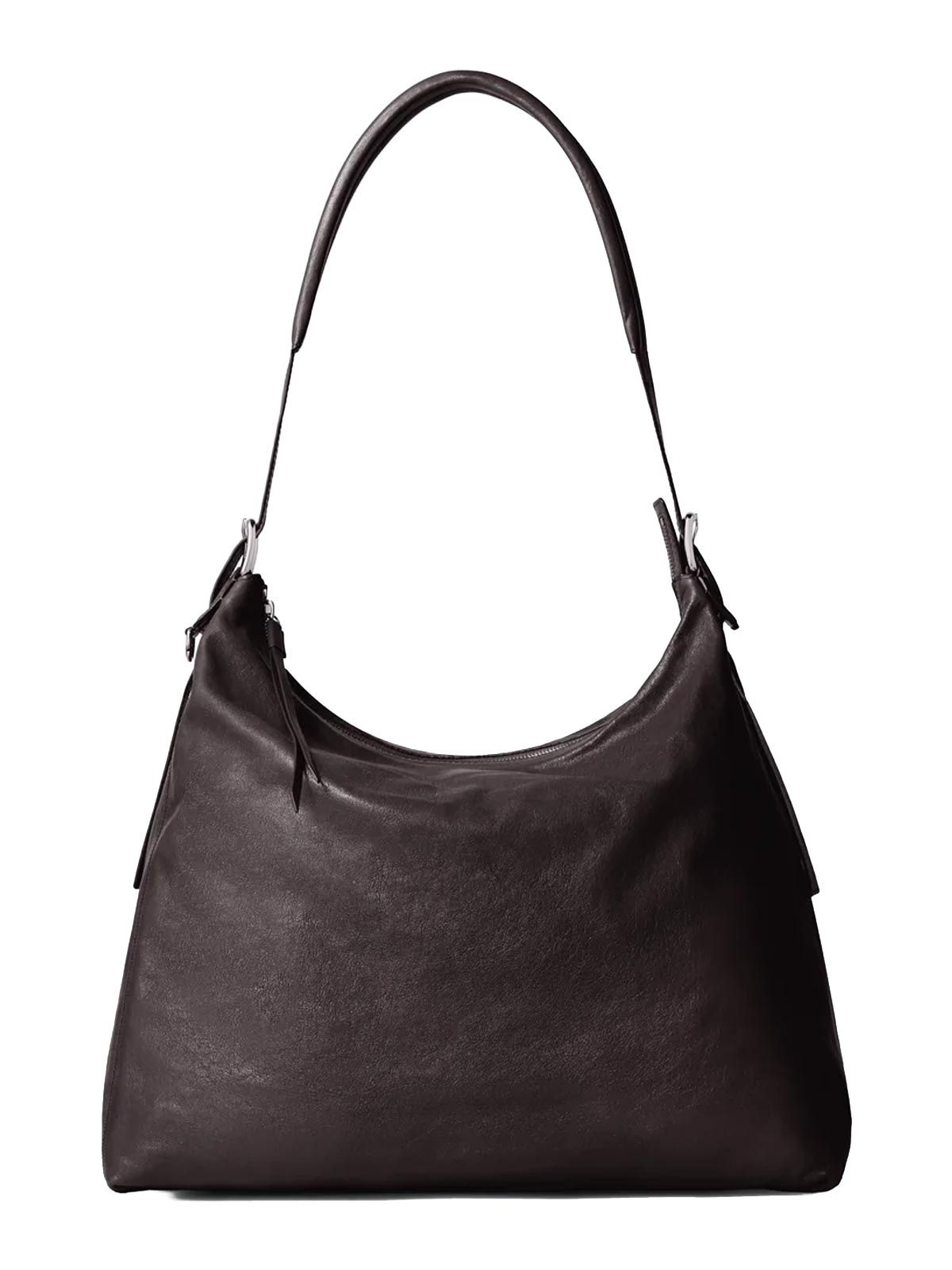 belted hobo bag marrone