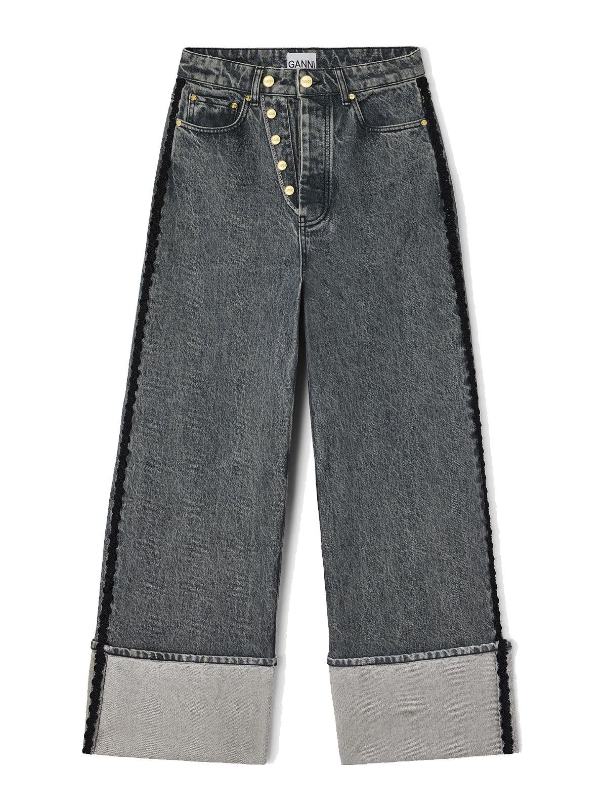 Rigid Denim Double Fly Baggy Jeans