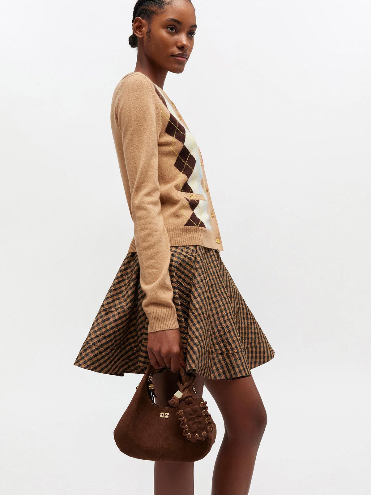 Hobo Mini Recycled Suede Pelinova GANNI