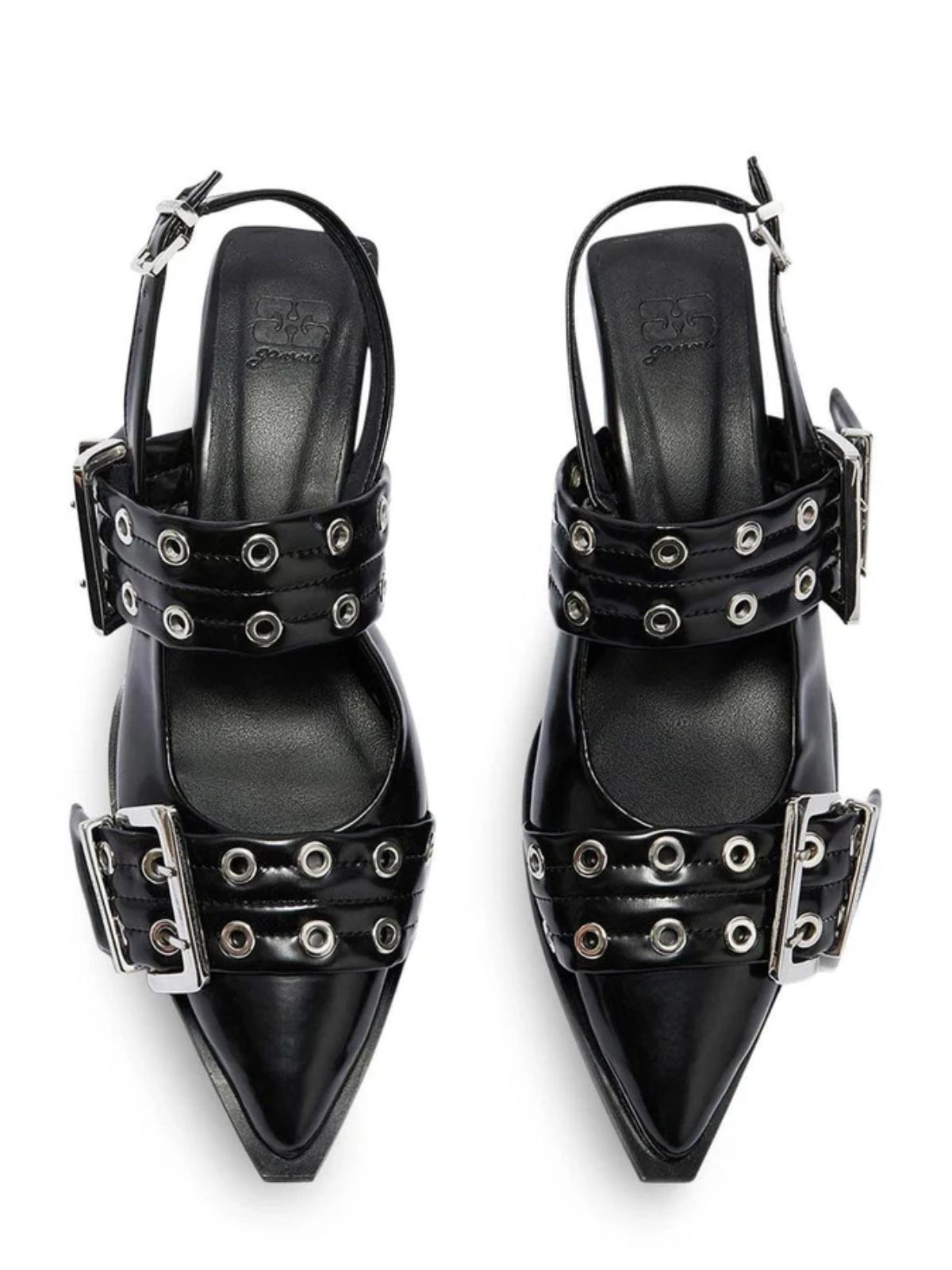 Feminine Buckle Kitten Heel Box Oleatex GANNI
