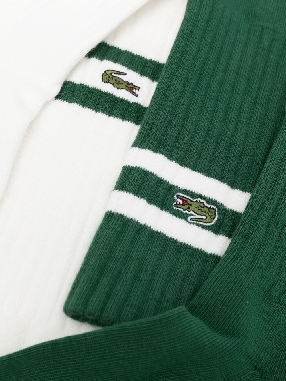 Socks white/green LACOSTE