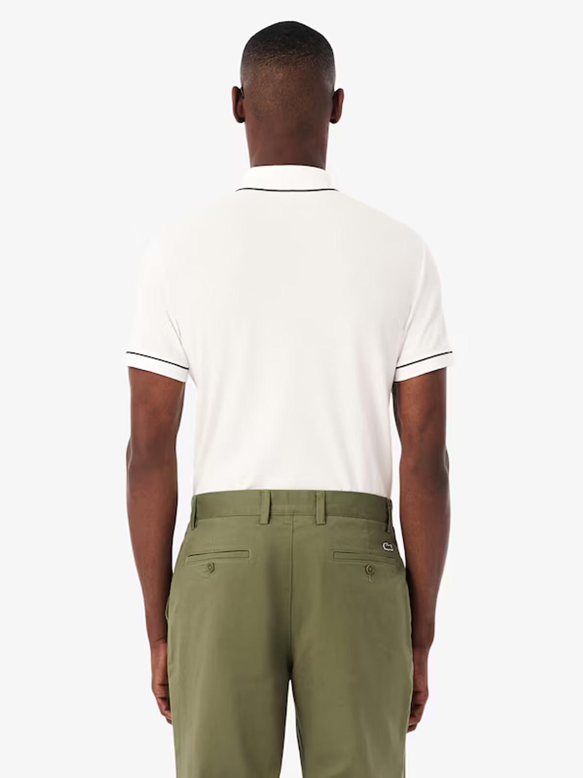 polo bianco LACOSTE
