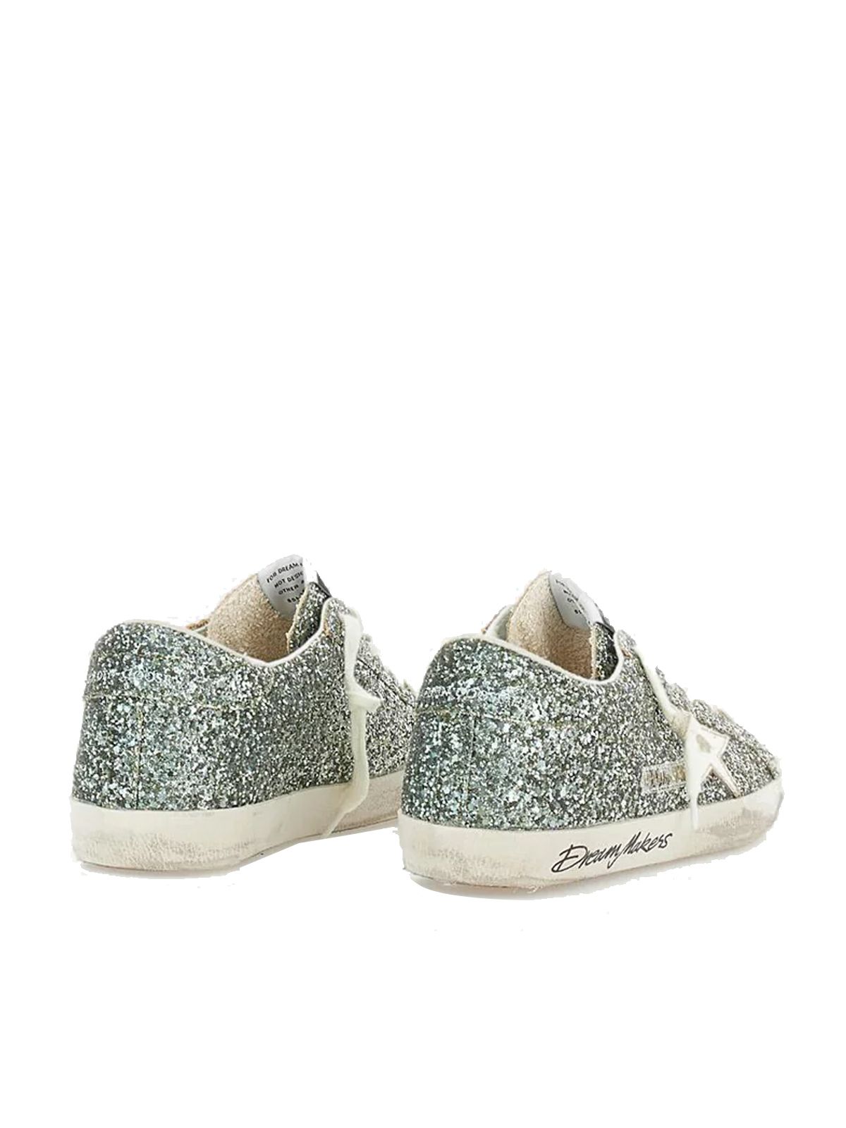 super star glitter verde glitter GOLDEN GOOSE