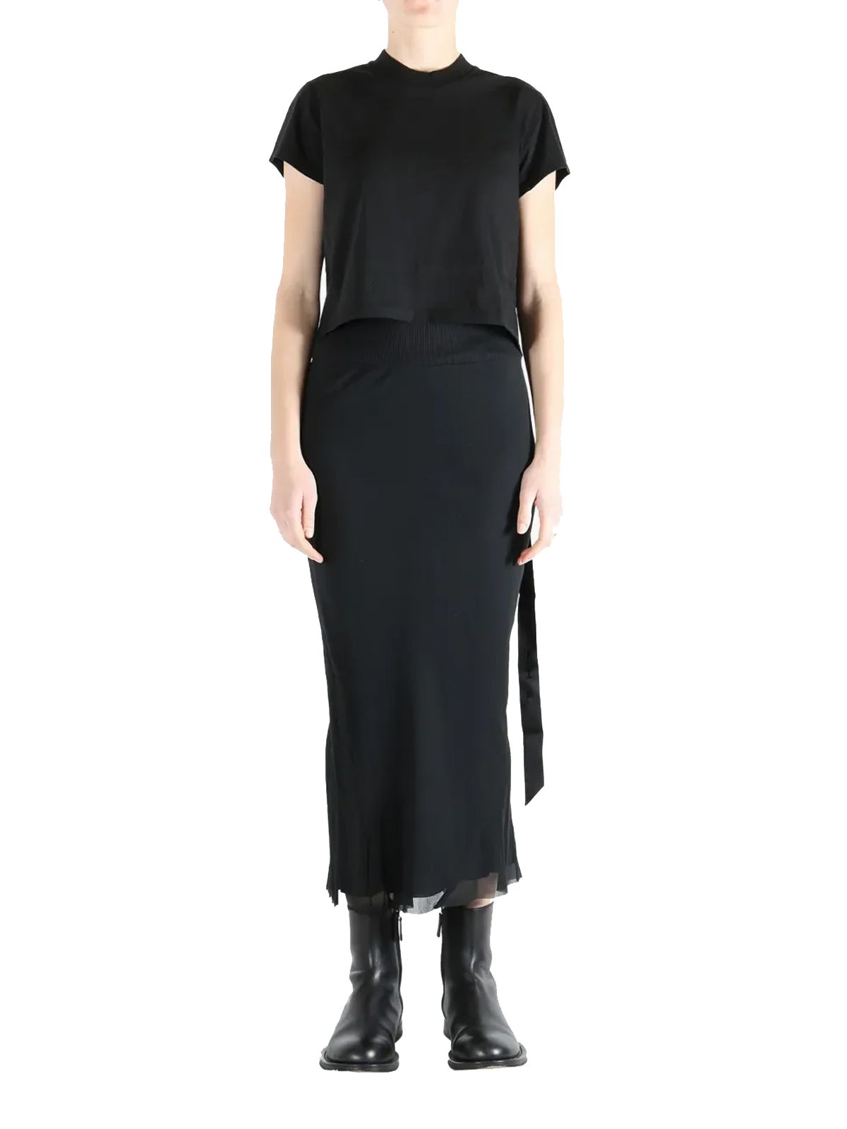 cropped small level tee nero DRKSHDW