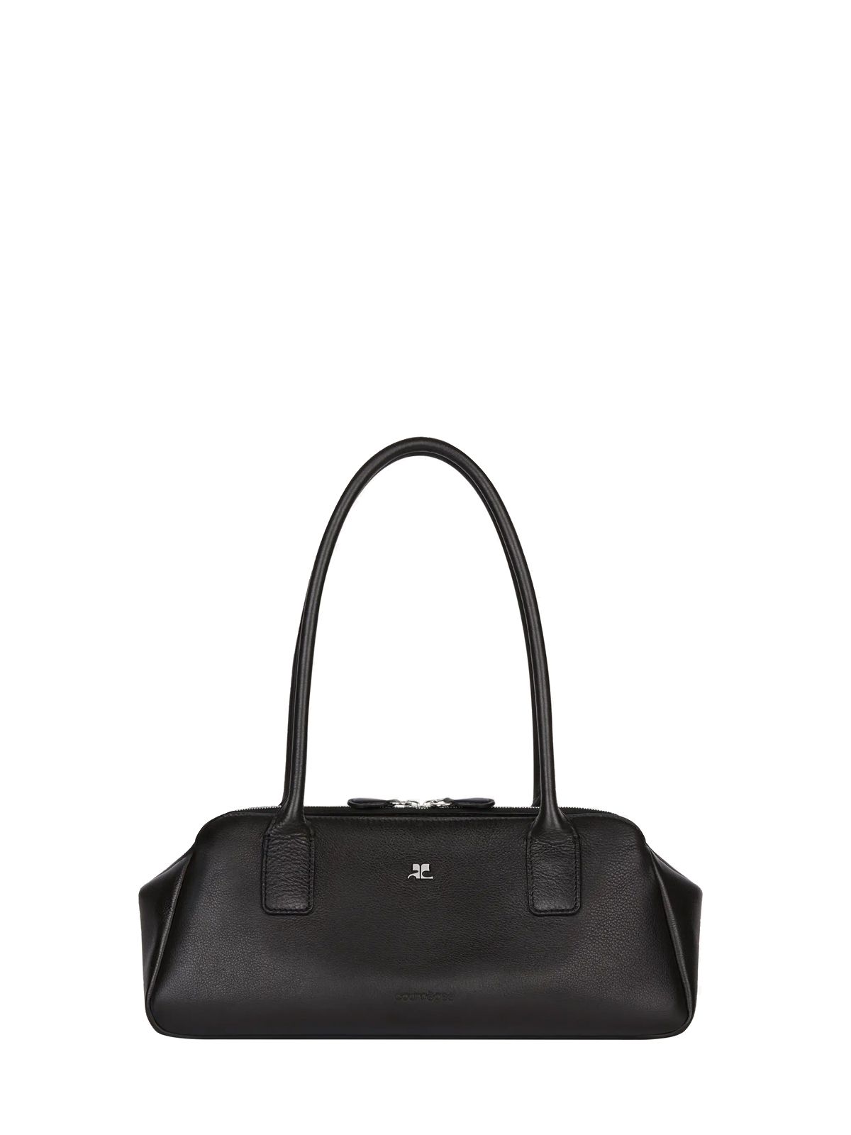 strip leather bag black