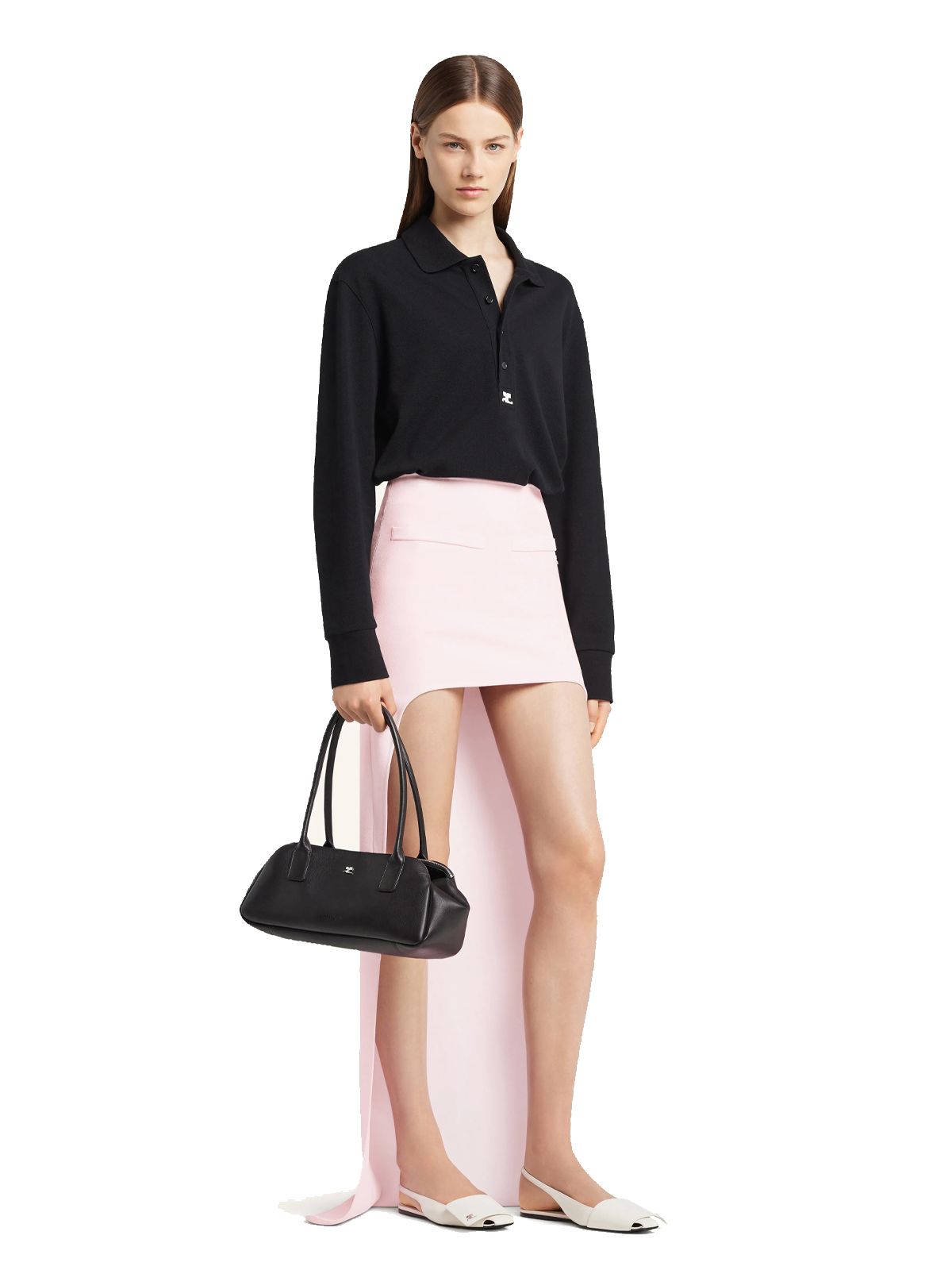 strip leather bag black COURREGES