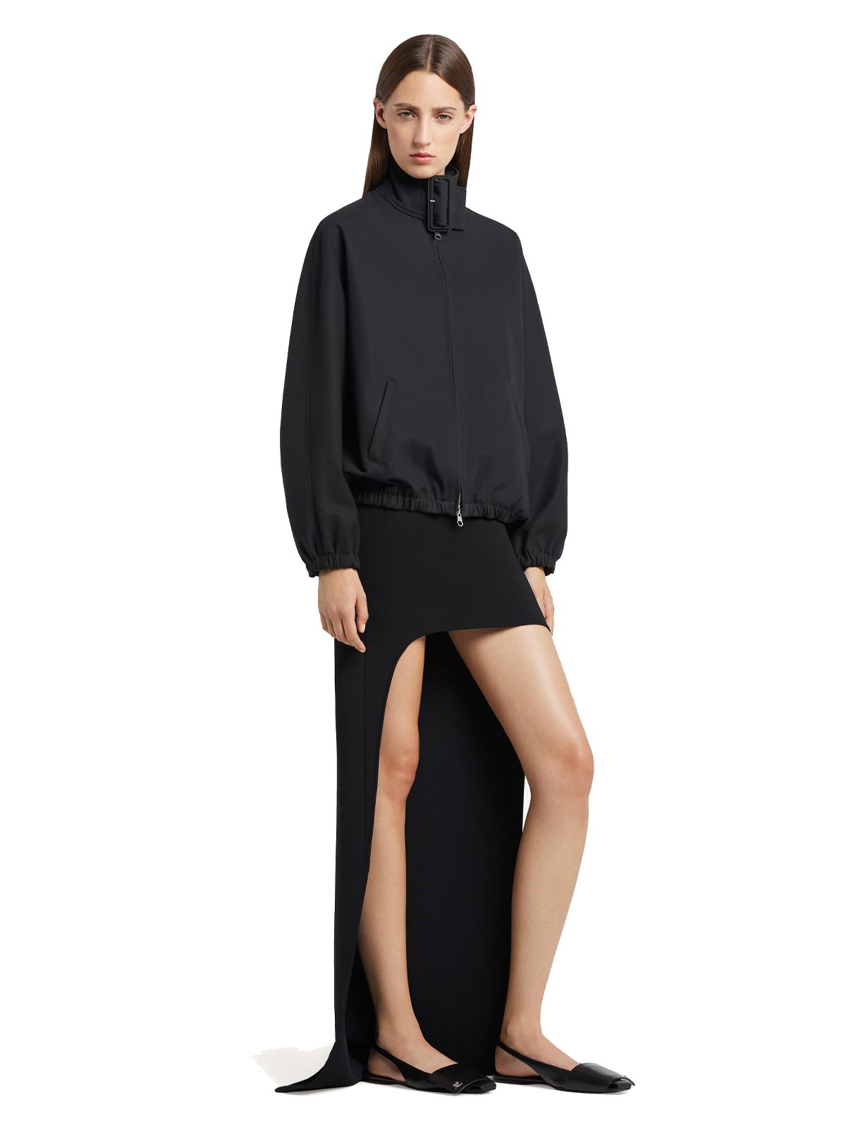 asymetrical knit skirt black COURREGES